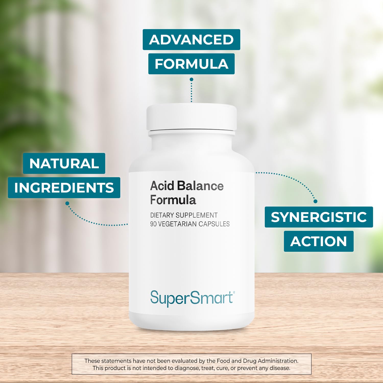 Supersmart Acid Balance Formula (Advanced Complex) - with Zinc L-Carnosine, Slippery Elm Extract, Licorice Root | Non-GMO & Gluten Free - 90 Vegetarian Capsules Supersmart uk supplements