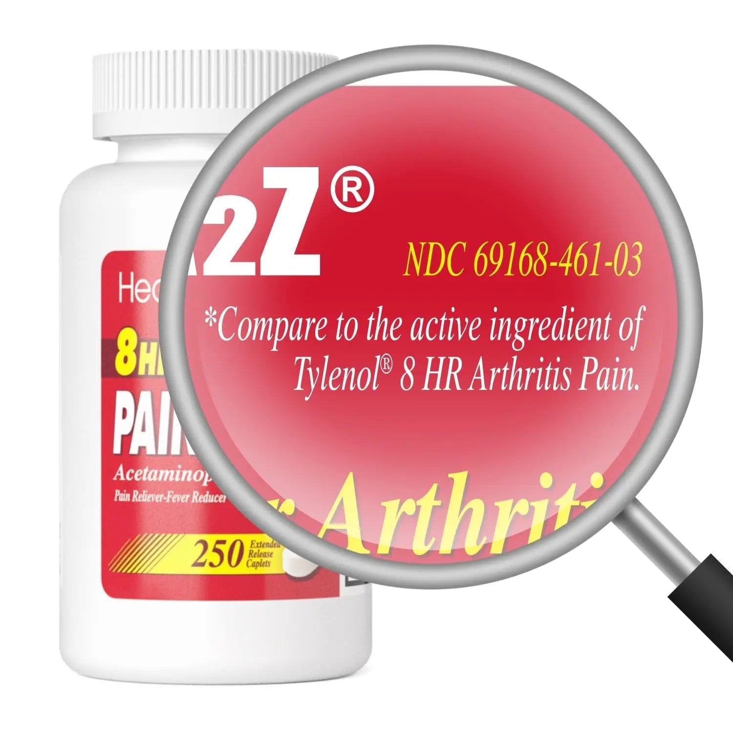 HealthA2Z® Pain Relief Extended Release | Acetaminophen 650mg | 8 Hours | Arthiritis Pain | Pain Reliever - Fever Reducer | Contains no Aspirin | (250 Caplets) HealthA2Z uk supplements