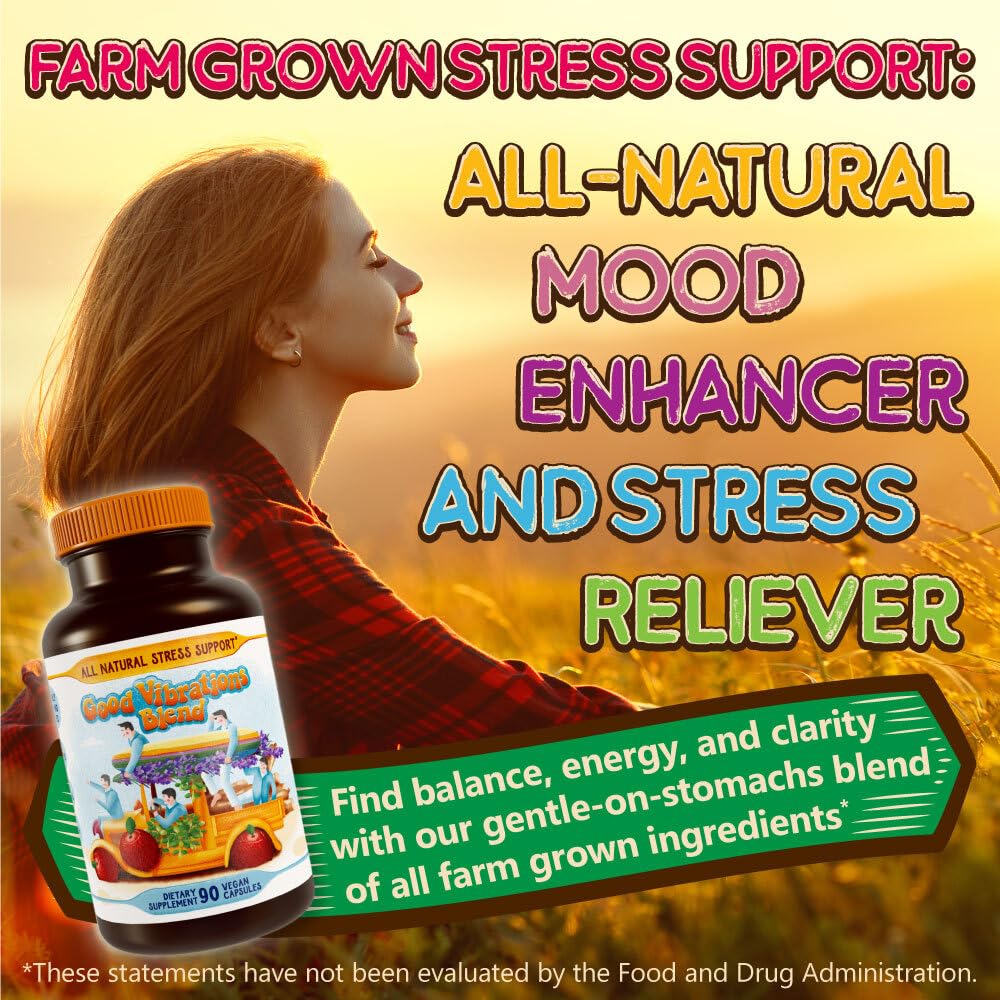 Hippie Farms Stress, Mood, Energy Support - Ashwagandha Root, Lion's Mane & More - Good Vibrations Blend Hippie Farms uk supplements