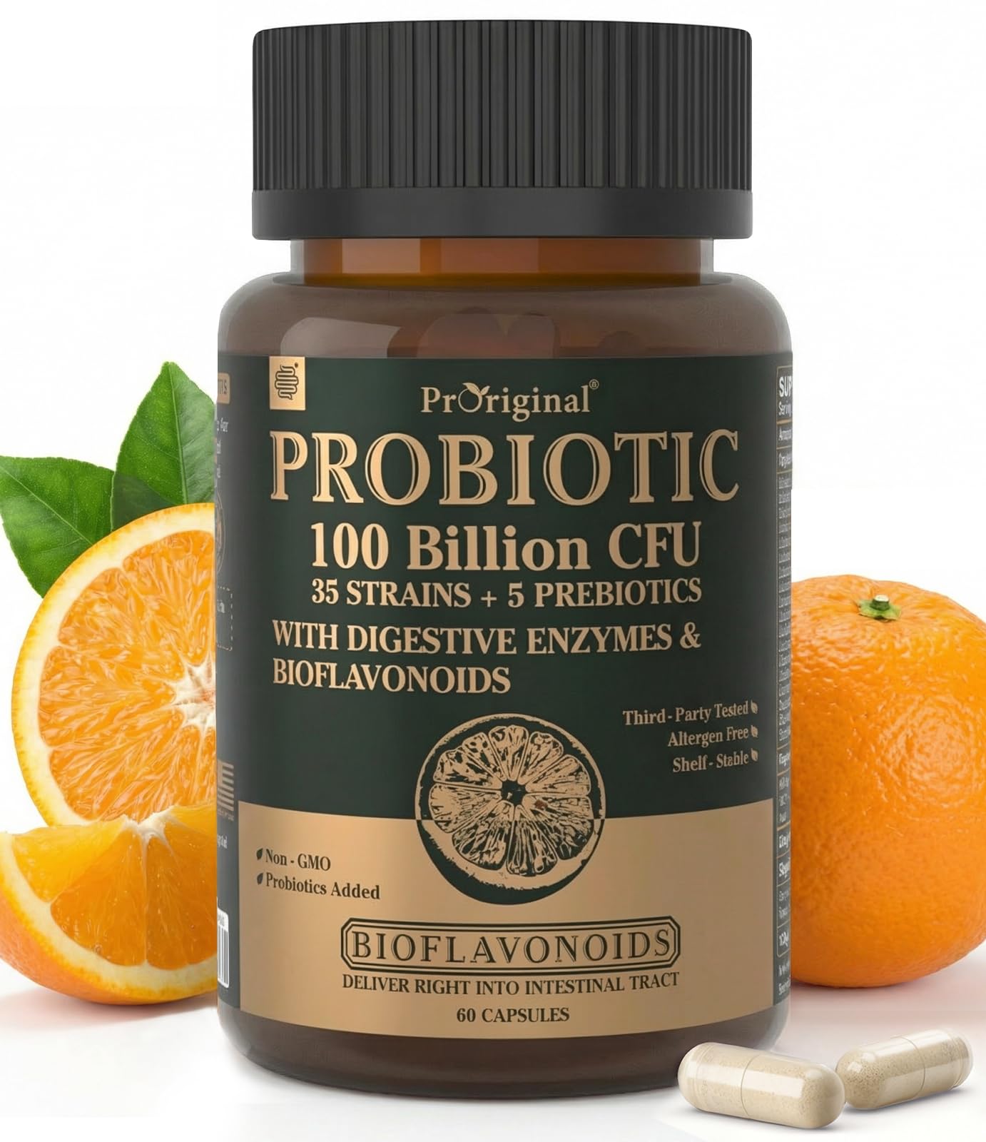 Probiotics with Prebiotics for Men and Women - 35 Strains Probiotics 100 Billion CFU for Gut & Digestive Health, Vegan Acidophilus Probiotic Supplement, Non-GMO Raw Probiotic 60 Capsules Proriginal uk supplements