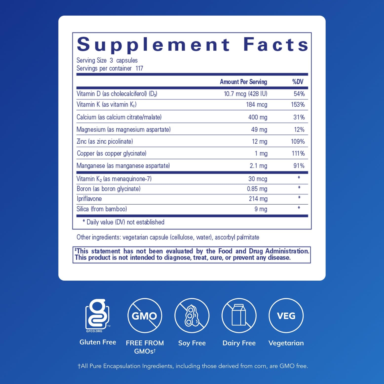 Pure Encapsulations +Cal+ with Ipriflavon | Mineral, Vitamin, and Herbal Supplement to Promote Skeletal Strength | 351 Capsules Pure Encapsulations uk supplements