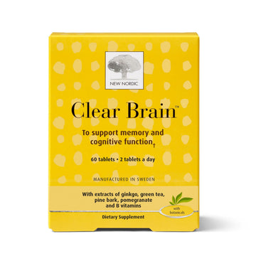 New Nordic Clear Brain Tablets, Supports Normal Cognitive Health and Memory, with Green Tea and Walnut, Swedish Made, 60 Count (Pack of 1) NEW NORDIC uk supplements