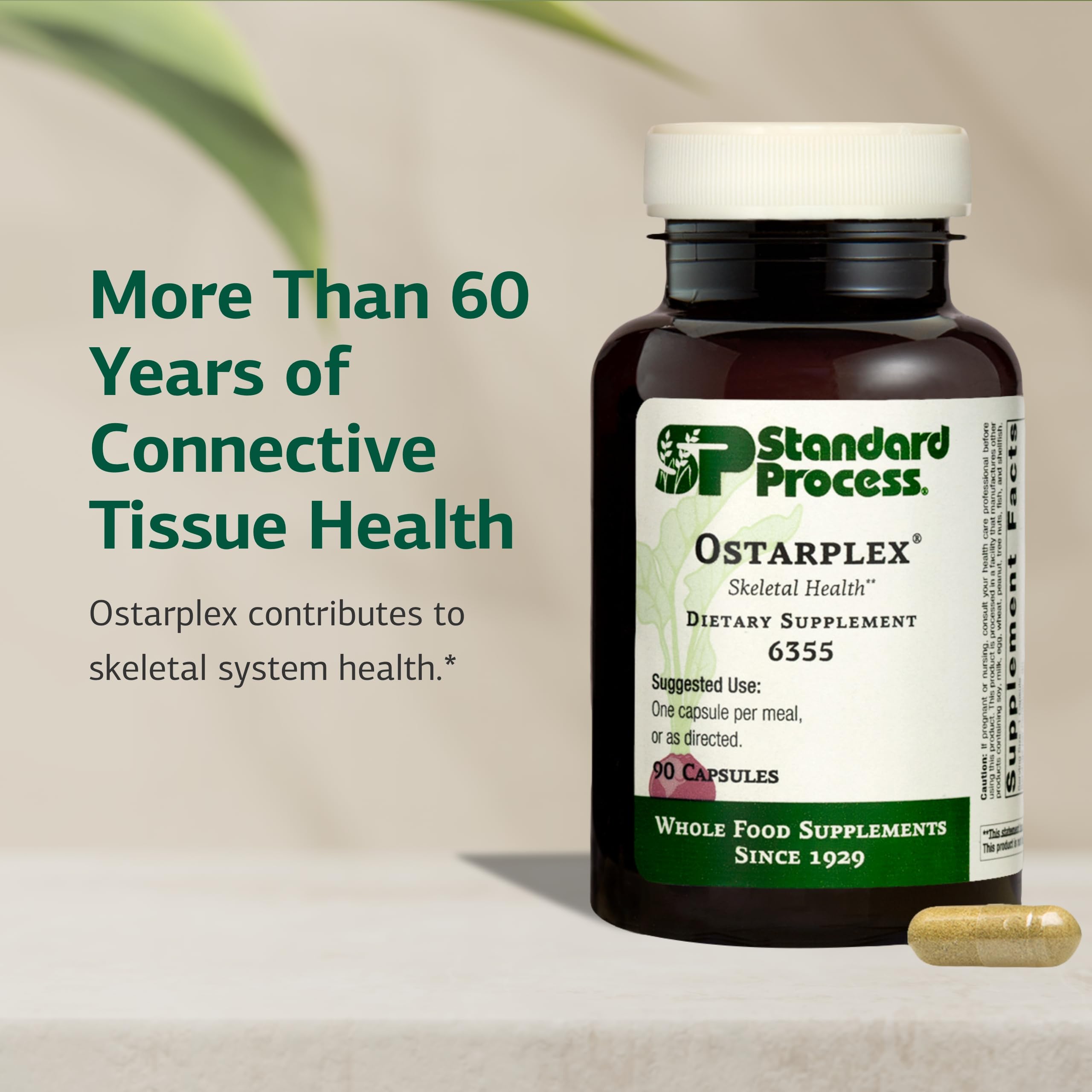 Standard Process Ostarplex - Dietary Supplement for Connective Tissue Health - Aids Liver Health & Function - Contains Vitamin B6 - Non-Dairy - 90 Capsules (90 Servings) Standard Process Inc. uk supplements
