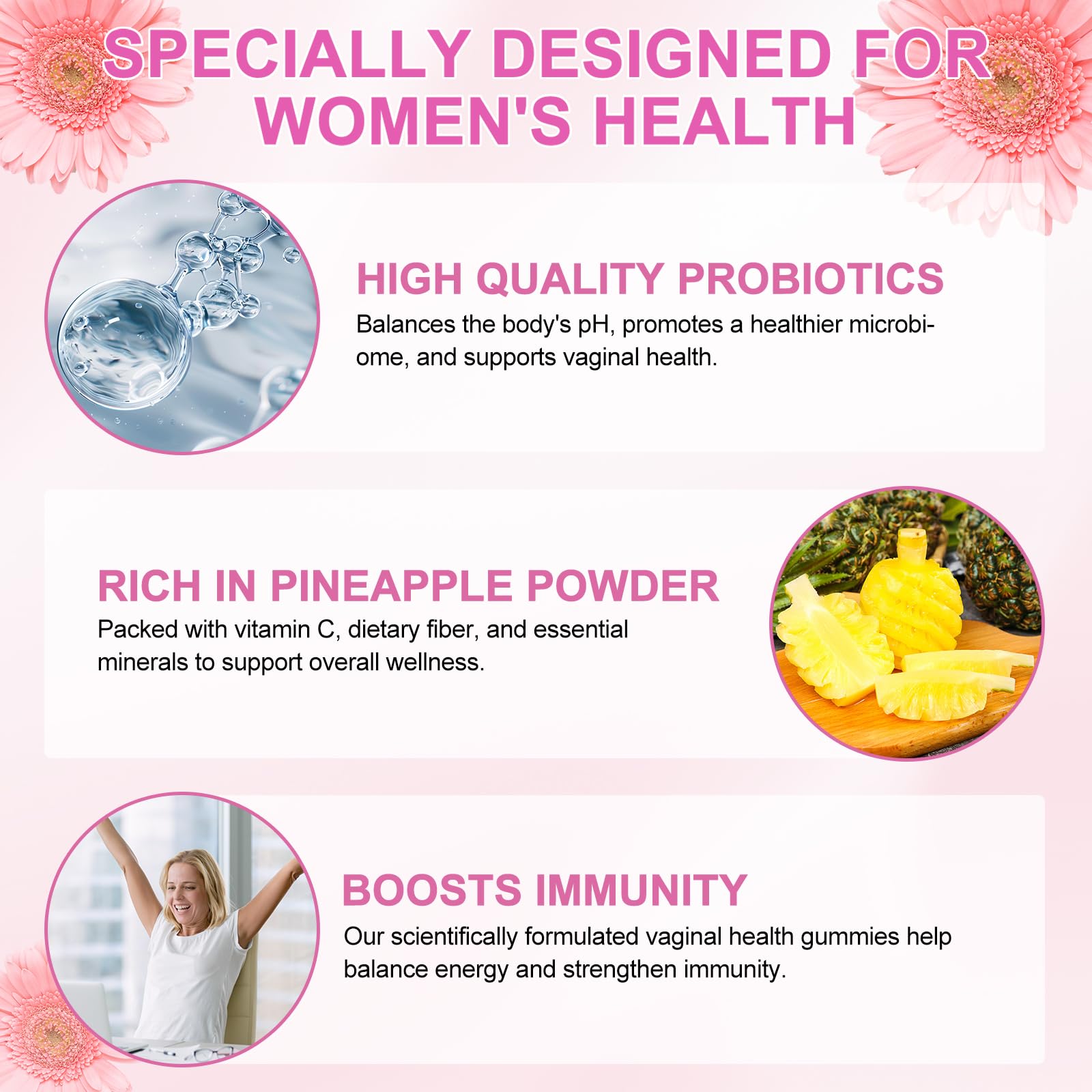 Vital Source Feminine Gummies - Feminine Balance Gummies for Women ph Natrual Famale Balance Cummie - Collagen Gummie - Pineapple PH Balance Gummie for Women Support Women’s Health - 60PCS Tooffi uk supplements
