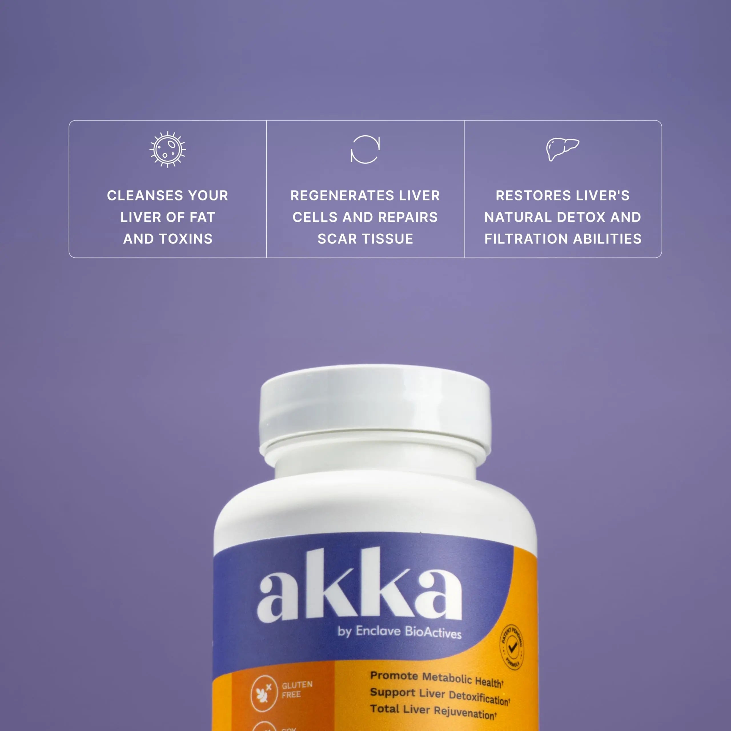 AKKA Premium Liver Cleanse Detox & Repair Superbiotic - Supports Liver Health & Function, Boosts Energy, Digestion & Metabolism with Bioavailable Pasteurized Akkermansia, Non-GMO, Gluten-Free, 60 Caps AKKA uk supplements