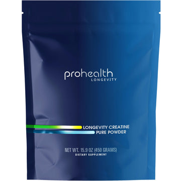 ProHealth Longevity Micronized Creatine. Pharmaceutical Grade Creatine Monohydrate is Easier on Kidneys. Supports Brain Function and Muscle Growth as You Age. 5 g/Serving, 90 Servings, 3 Month Supply ProHealth uk supplements