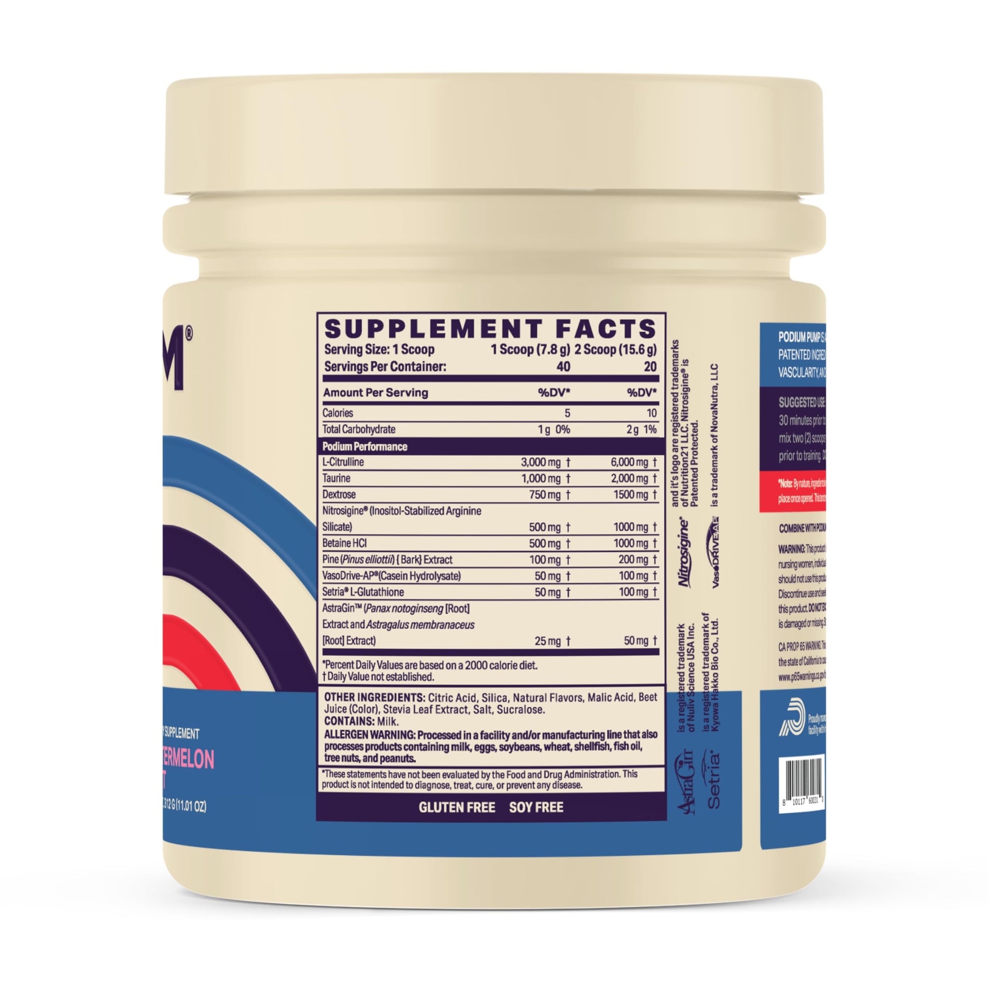 Podium Nutriton, Pump, Stimulant Free Pre-Workout, 40 Servings (Watermelon Mint) Podium Nutrition uk supplements