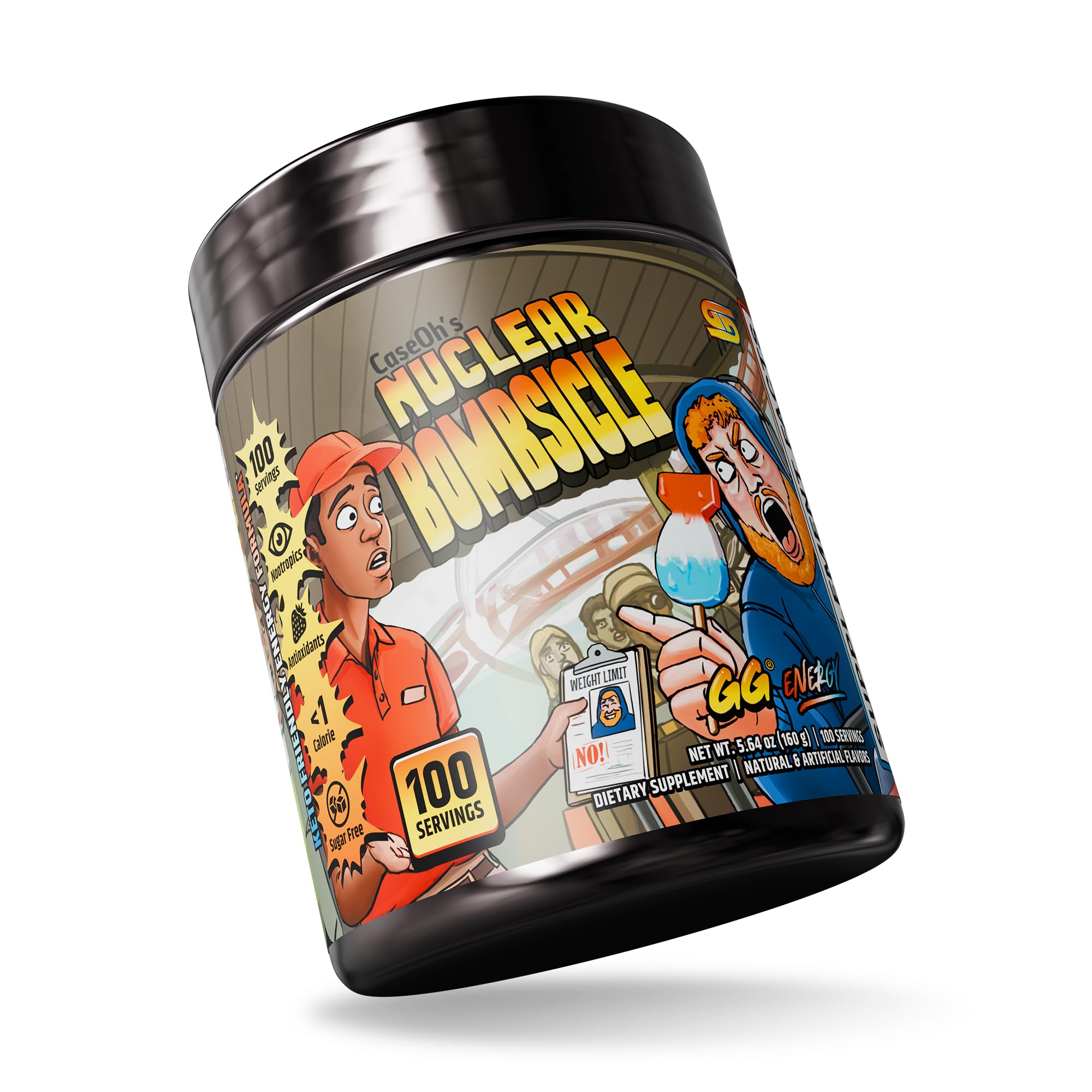 Gamer Supps GG Energy - CaseOh's Nuclear Bombsicle by CaseOh (100 Servings) - Keto Friendly Gaming Energy and Nootropic Blend, Sugar Free + Organic Caffeine + Vitamins + Immune Support, Powder Drink Gamer Supps uk supplements