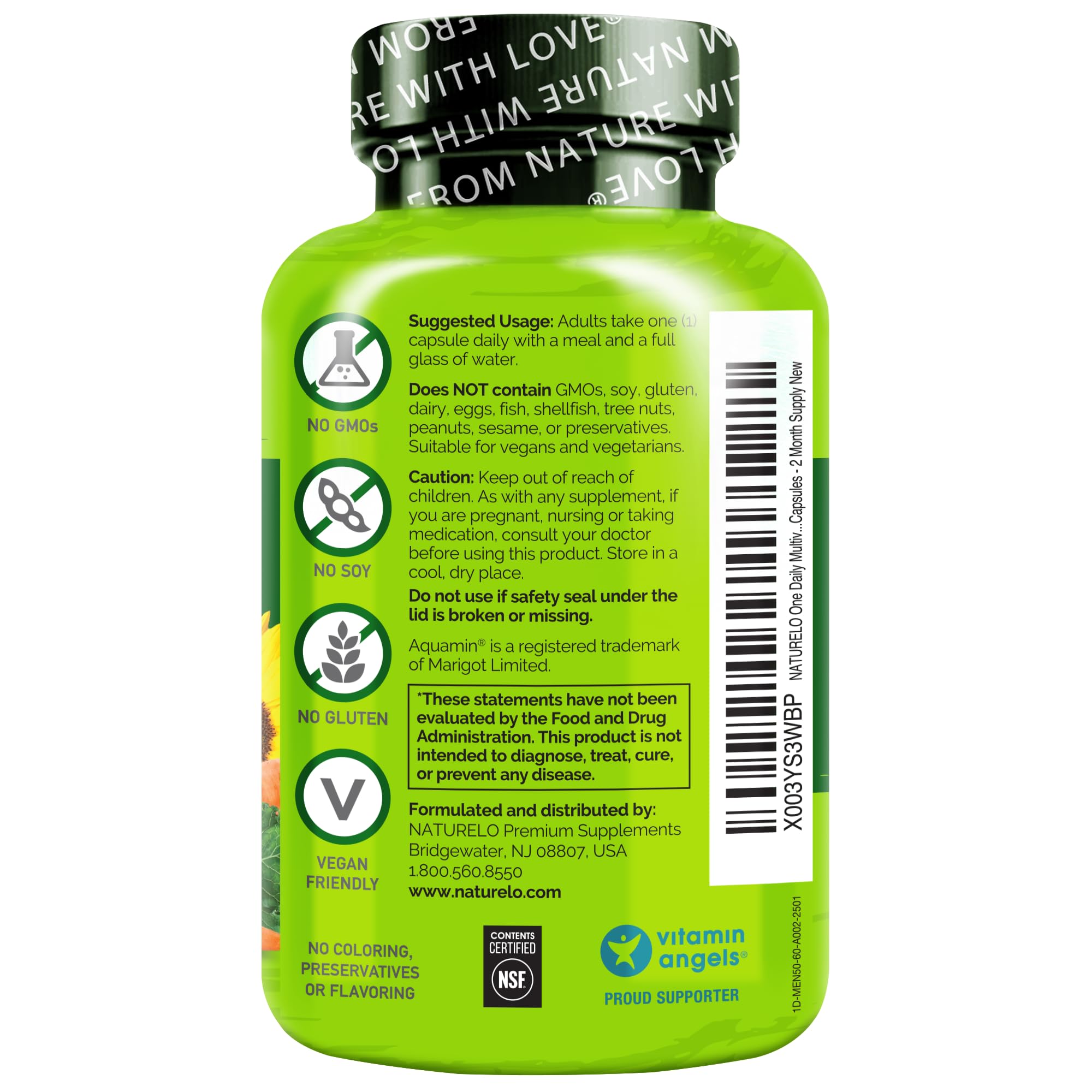 NATURELO Mens Multivitamins for Men 50+ - One Daily Multivitamin for Men with Vitamins, Minerals & Organic Whole Foods NATURELO uk supplements