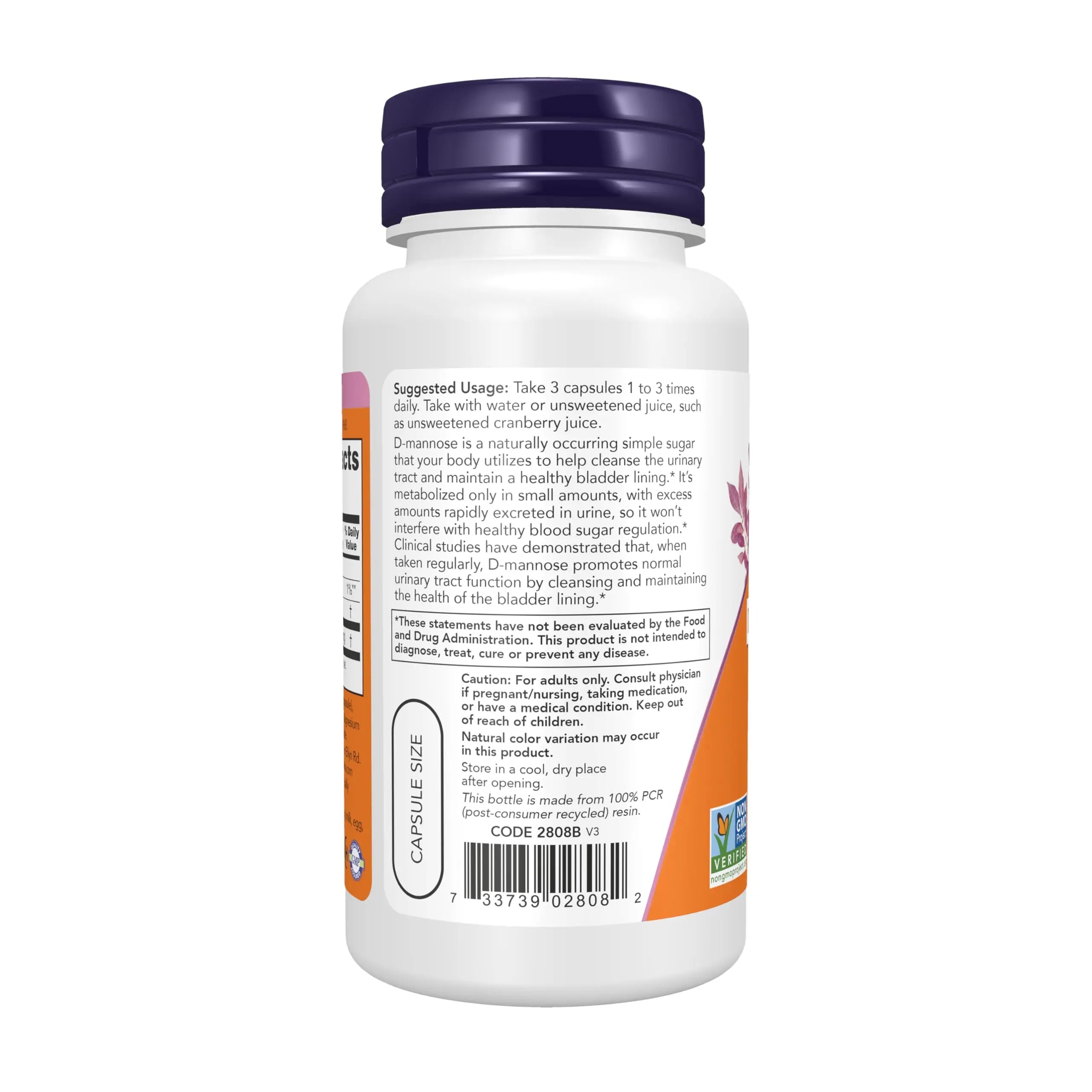 Now Foods Supplements, D-Mannose 500 mg, Non-GMO Project Verified, Healthy Urinary Tract*, 60 Veg Capsules NOW Foods uk supplements