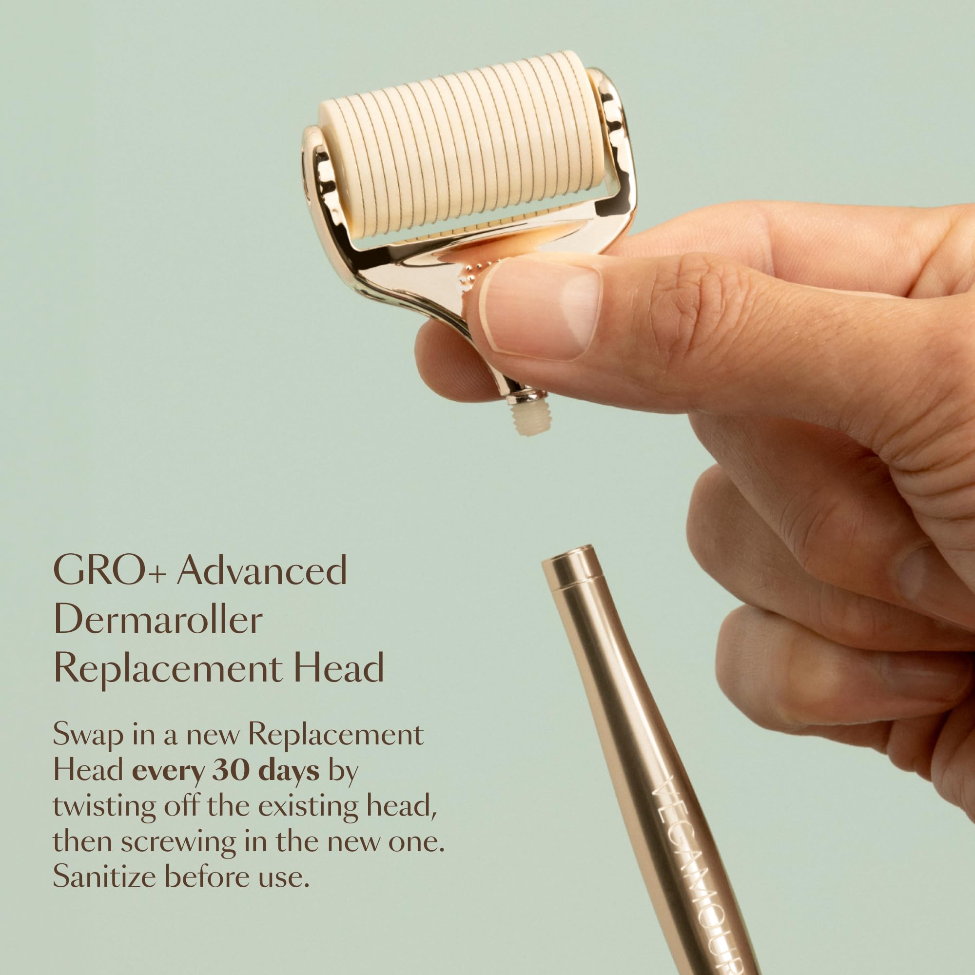 VEGAMOUR GRO+ Advanced Dermaroller | 1,200 Microneedle 0.25mm Scalp Tool | Gently Exfoliates the Scalp | Wide Head for Maximum Coverage VEGAMOUR uk supplements