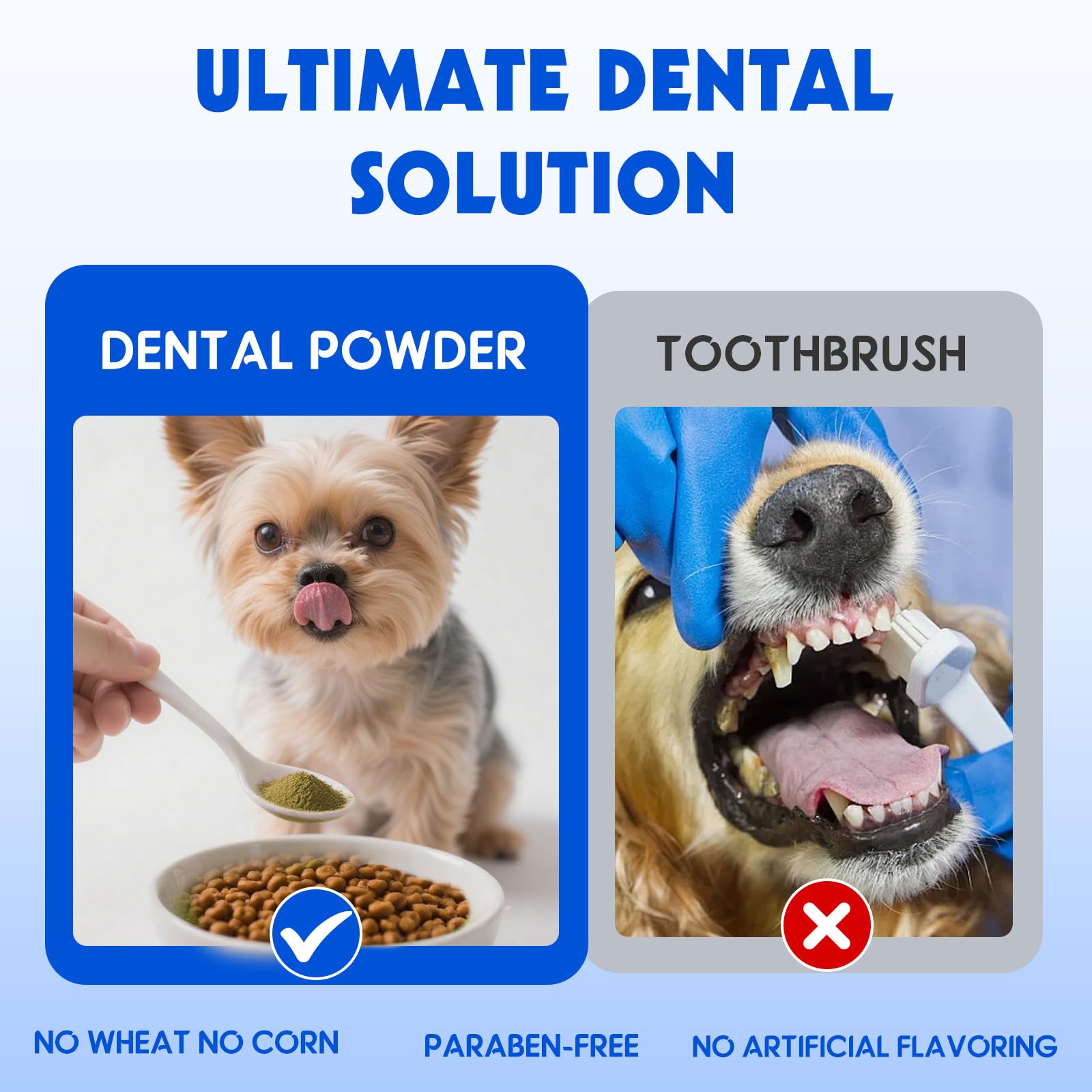Dog Teeth Cleaning Powder - Dental Powder for Dogs Teeth - Plaque Removal - Supports Gum Health - Tartar Remover with Natural Herb Blend and Postbiotics 30 Day Supply - Mint Flavor ARMOYA uk supplements