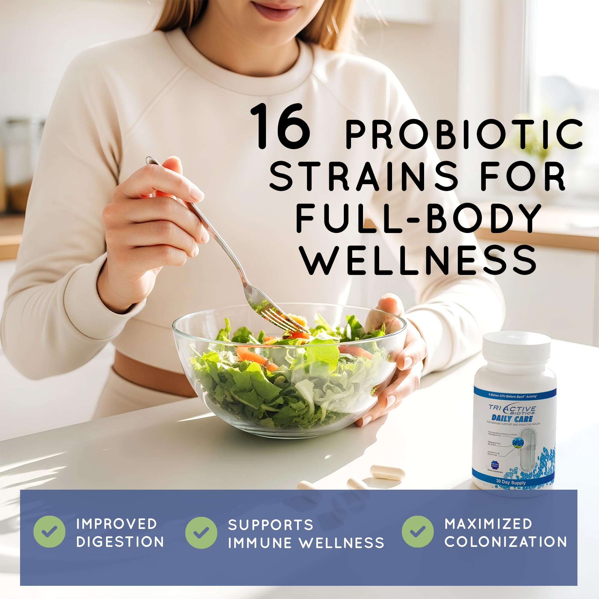 Essential Source TriActive Biotics Daily Care – Probiotics for Women and Men, 6 Billion CFU with Prebiotic Blend – Daily Digestive and Immune Support Gut Health Supplement – 30 Capsules Essential Source uk supplements