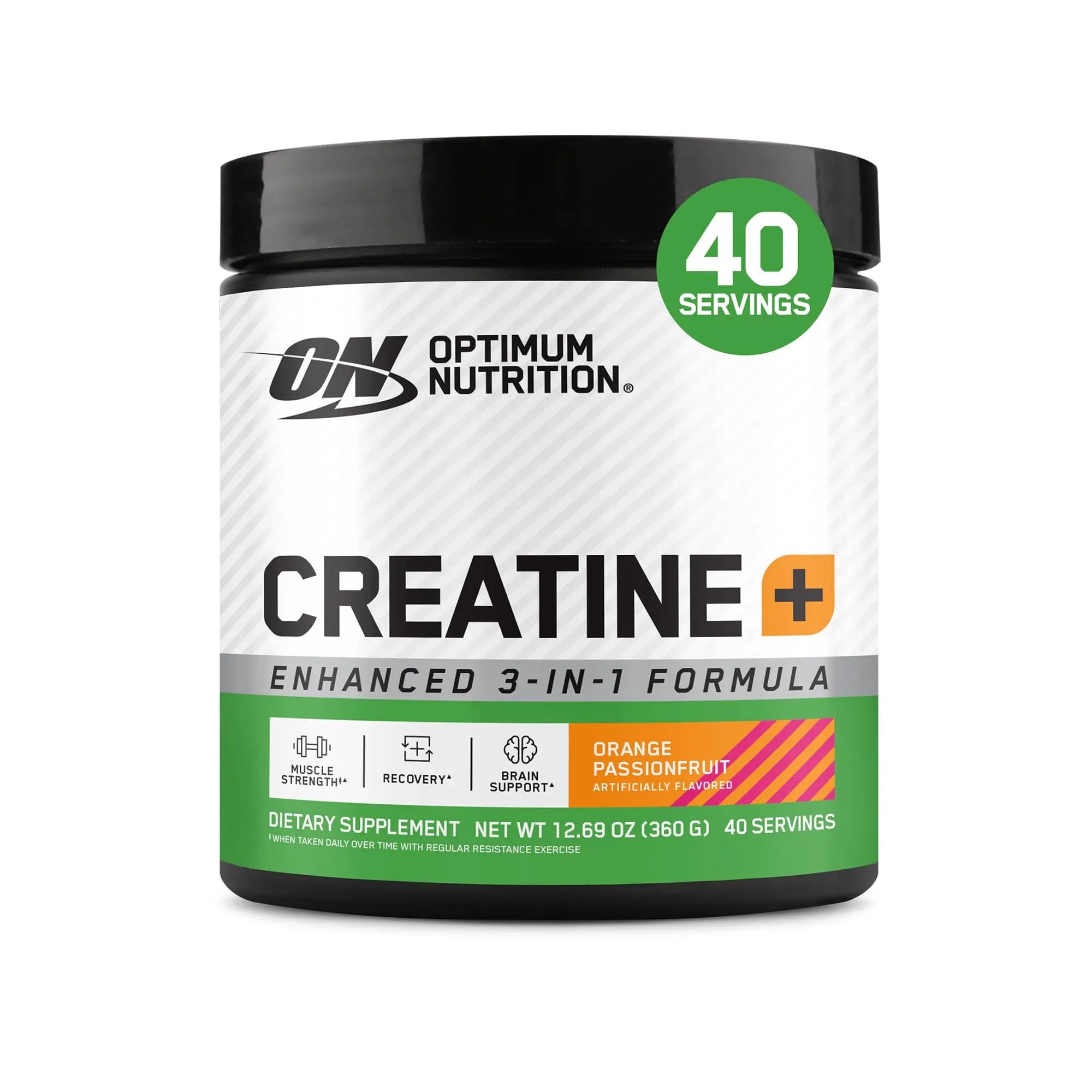Optimum Nutrition Creatine Monohydrate Plus Powder, Orange Passionfruit Flavored Creatine Performance Blend With Electrolytes for Hydration, Added Vitamins, 40 Servings, 360 Grams (Packaging May Vary) Optimum Nutrition uk supplements