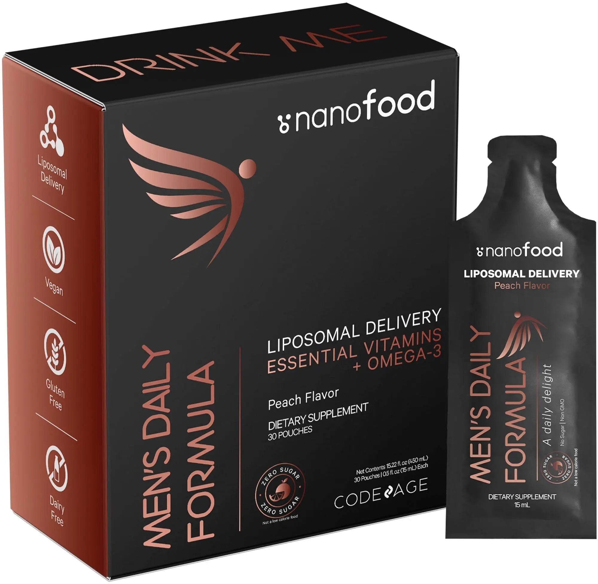 Codeage Daily Men Liquid Vitamins Supplement - Liposomal Multivitamin A, B, C, D, E, Biotin, Omega-3 & Omega-9 Codeage uk supplements