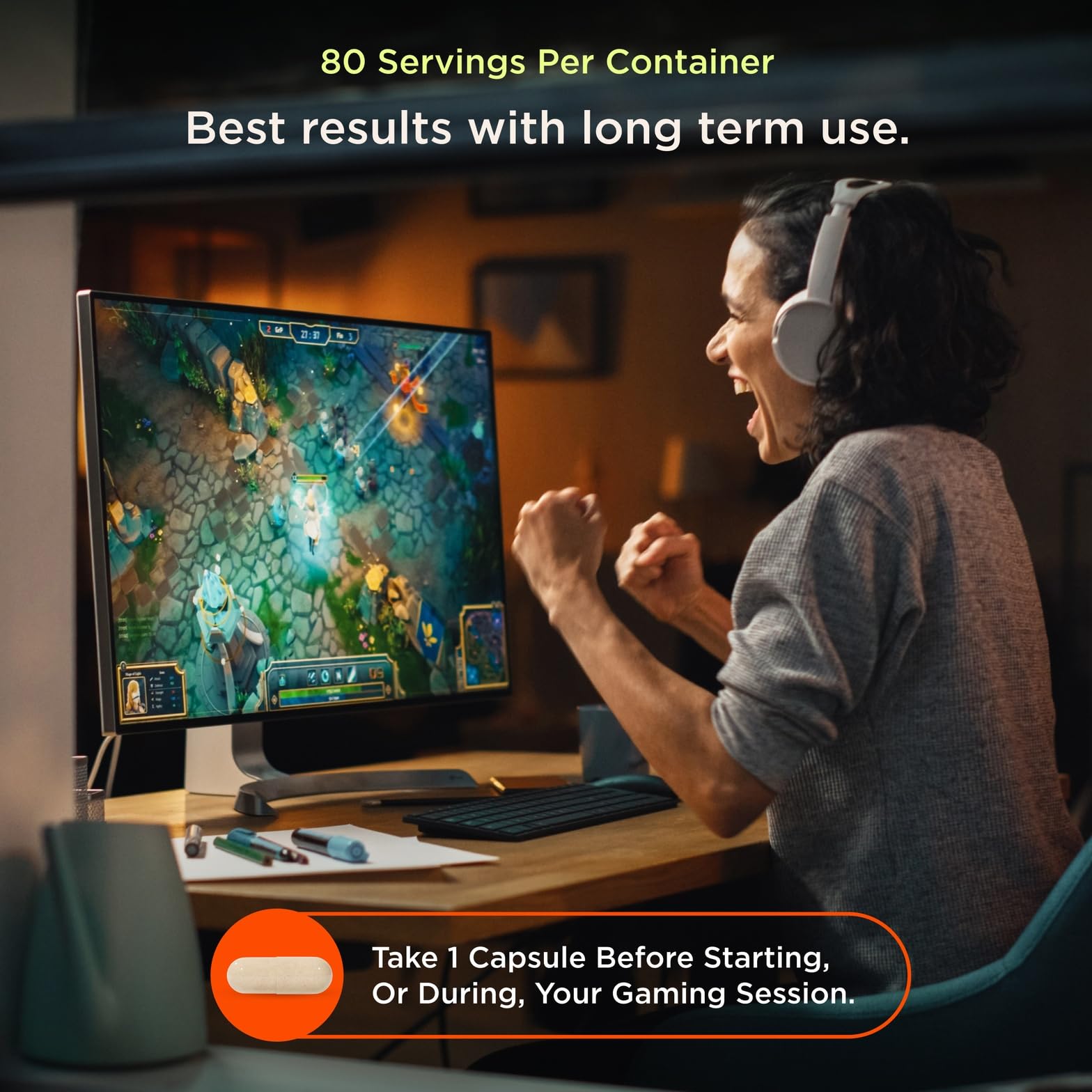 Genius Gamer, Gaming Focus Supplement, 80 Pills - Elite Nootropic Performance Booster - Boost Brain & Mental Clarity, Reaction Time & Concentration - Blue Light Support with Lutemax The Genius Brand uk supplements
