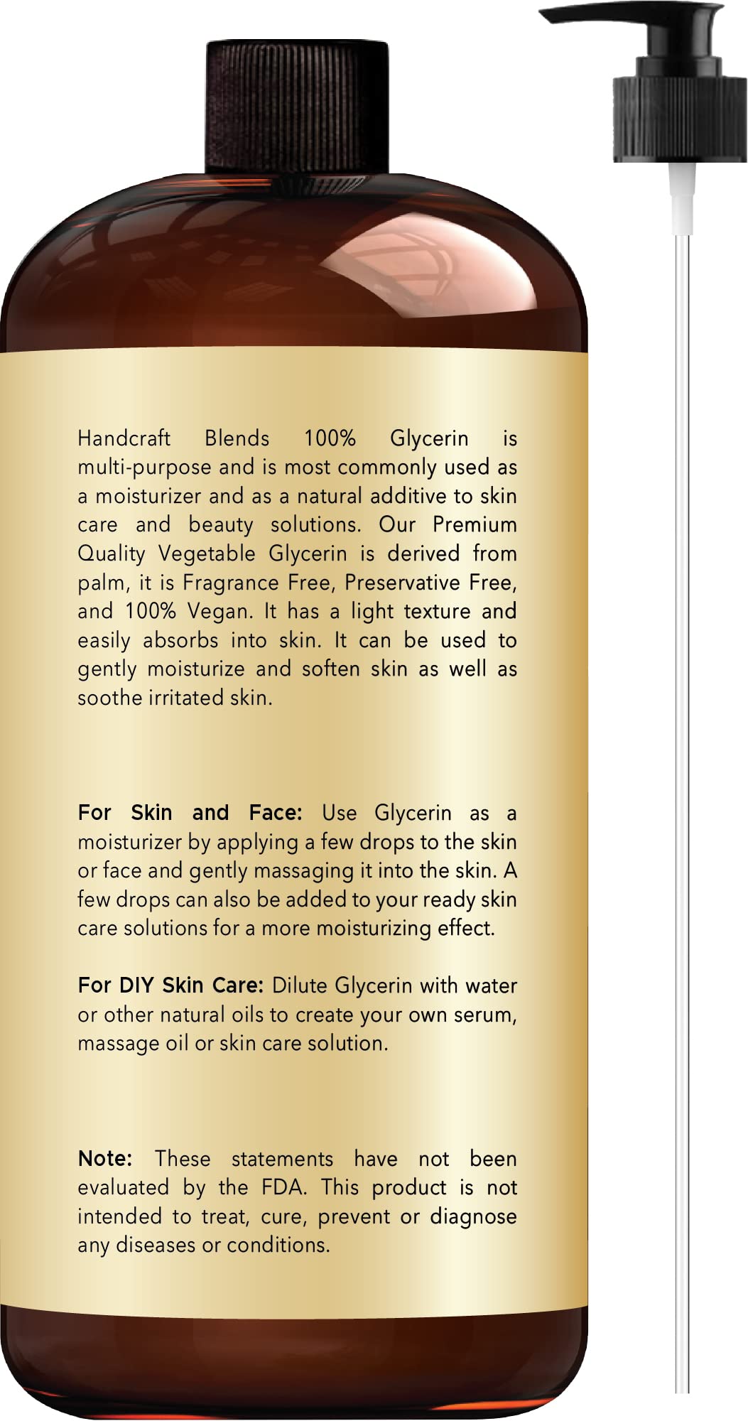 Handcraft Blends Vegetable Glycerin for Skin and Hair 28 oz - Pure Vegetable Glycerin Liquid Handcraft Blends uk supplements