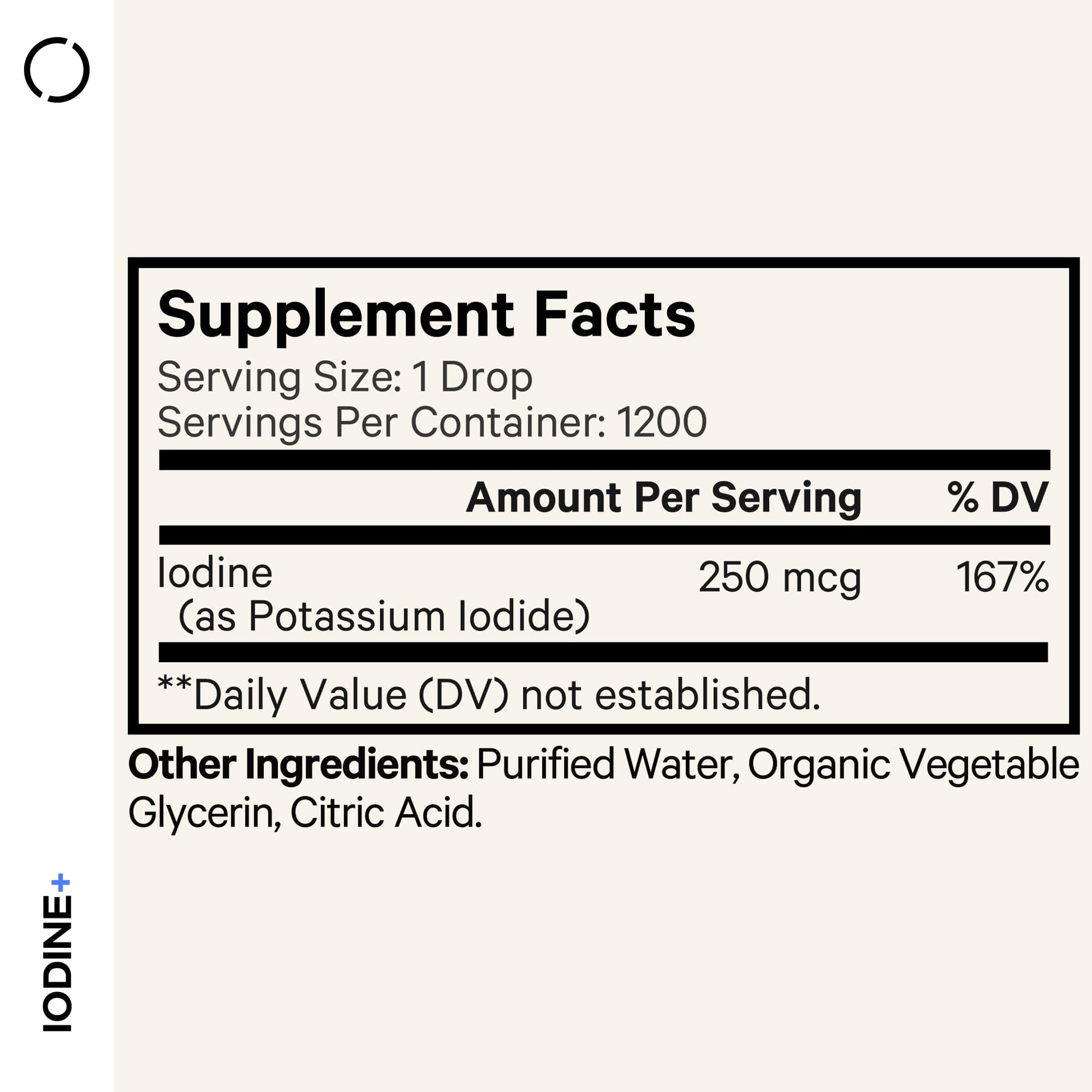Codeage USDA Certified Organic Iodine Drops - 250 Mcg Per Serving - 1+ Year Supply - Liquid Iodide Supplement - Pure, Clear Iodine - Vegan Potassium Iodine Liquid Drop - 2 fl oz Codeage uk supplements