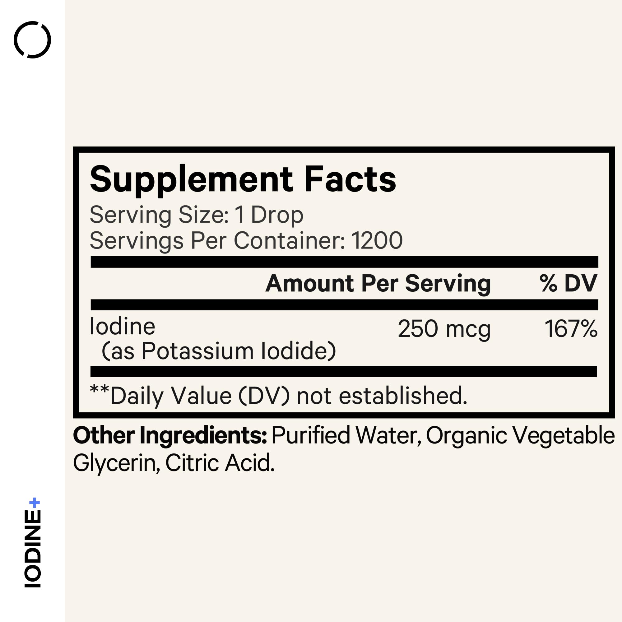 Codeage USDA Certified Organic Iodine Drops - 250 Mcg Per Serving - 1+ Year Supply - Liquid Iodide Supplement - Pure, Clear Iodine - Vegan Potassium Iodine Liquid Drop - 2 fl oz Codeage uk supplements