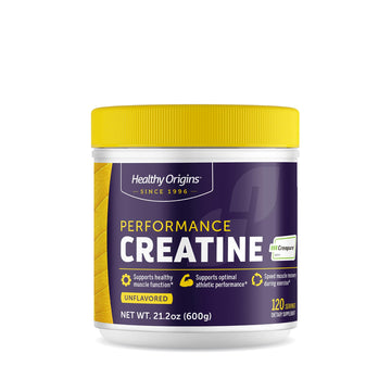 Healthy Origins® Performance Creatine with Creapure®, Unflavored Micronized Powder, Supports Muscle Function, Energy & Recovery, 21.2oz (600g), 120 Servings Healthy Origins uk supplements
