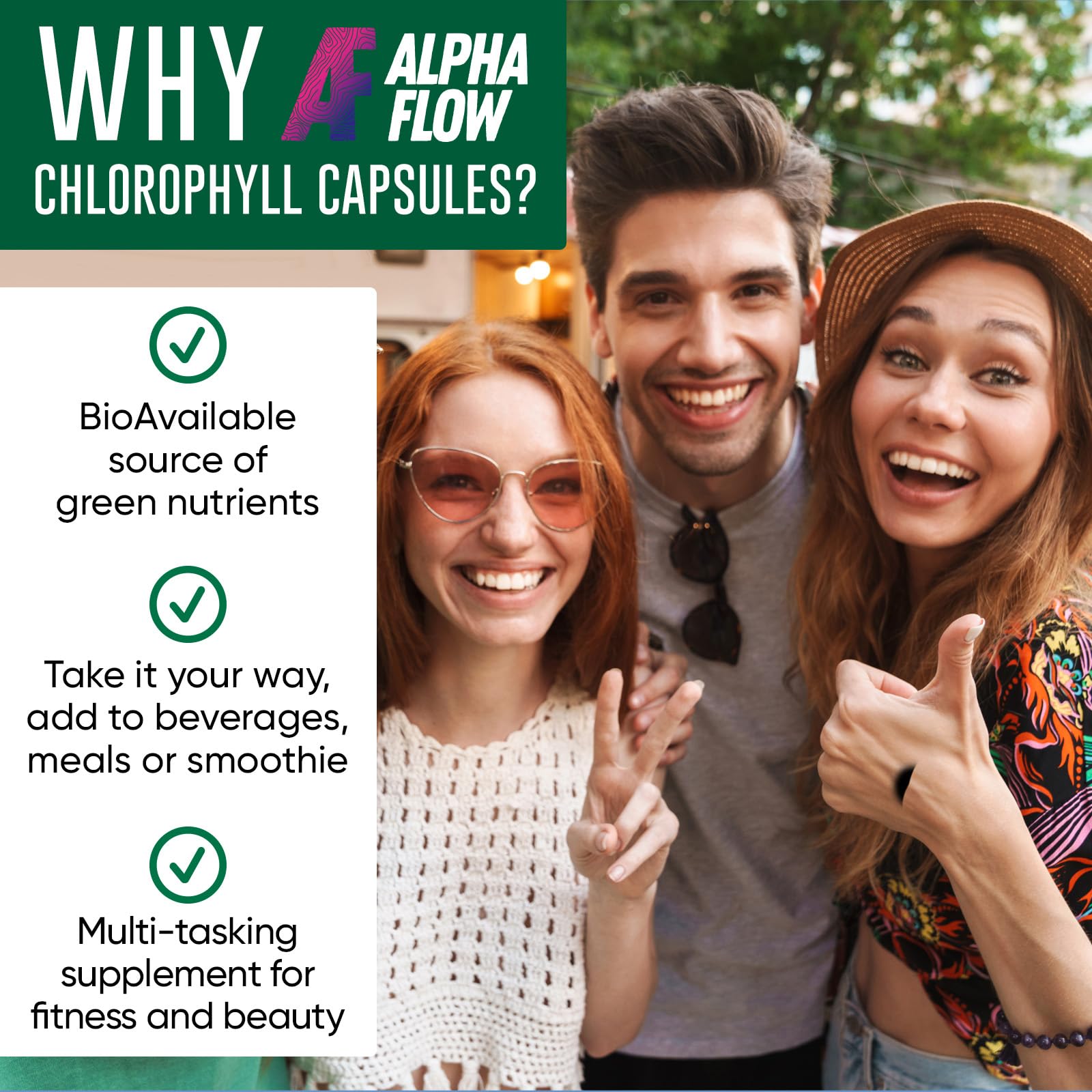Chlorophyll Capsules 600 mg - Natural Chlorophyll Pills for Women & Men - Highly BioAvailable Alpha Flow uk supplements