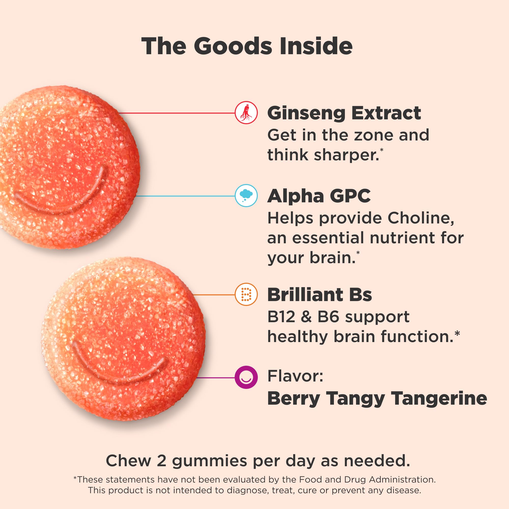 OLLY Laser Focus Gummy, Ginseng, Alpha GPC, B Vitamins, Berry Tangerine Flavor - 36 Count OLLY uk supplements