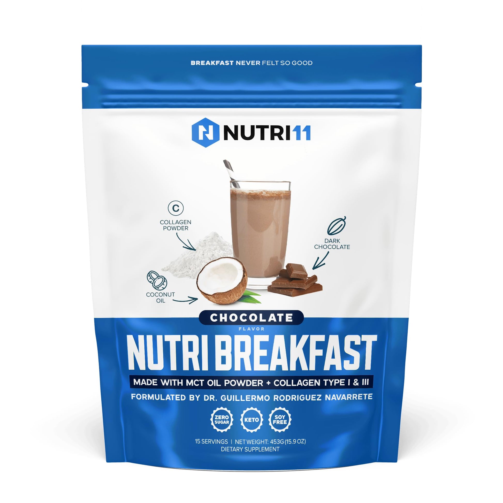 Nutri11 NutriBreakfast Meal Replacement Shakes for Weight Loss - 100% Natural Chocolate Nutri11 uk supplements