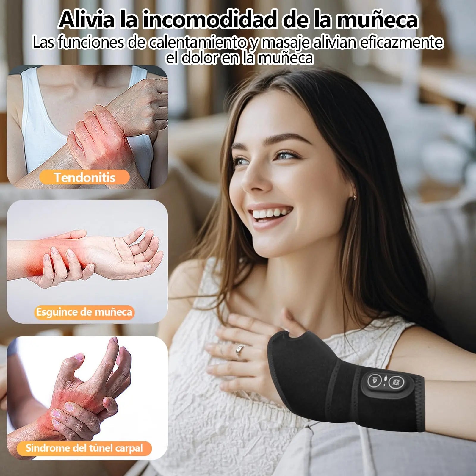 ZMHWANY Rechargeable Cordless Wrist Massager with Heat and Compression, 3000mAh Battery for Arthritis Carpal Tunnel Pain Relief, Wireless Heating Pad Ideal for Seniors ZMHWANY uk supplements