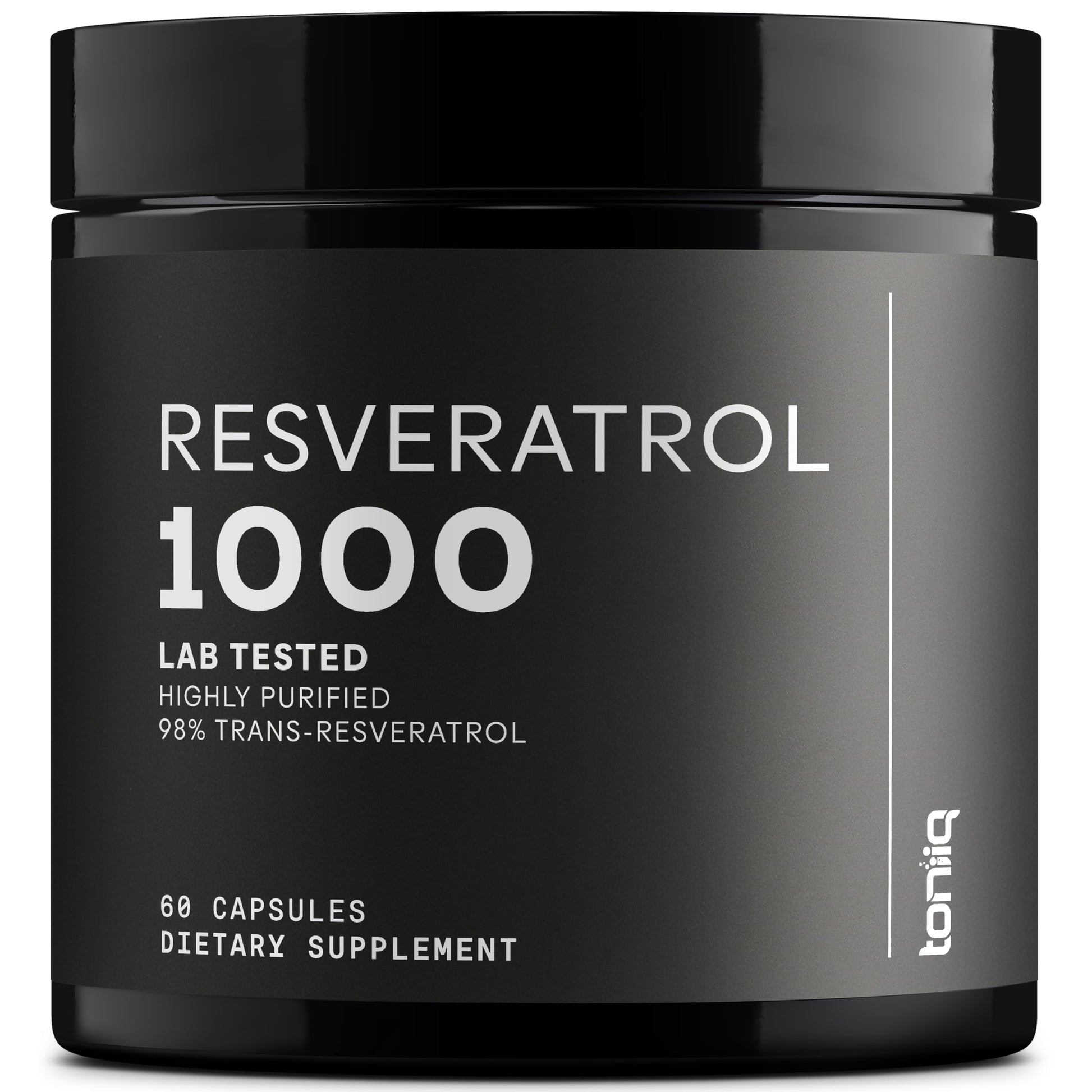 Ultra High Potency Third-Party Tested Trans Resveratrol 1000mg - 98% Pure, Highly Purified and Bioavailable - Resveratrol Polygonum Root Extract - 60 Capsules Toniiq uk supplements