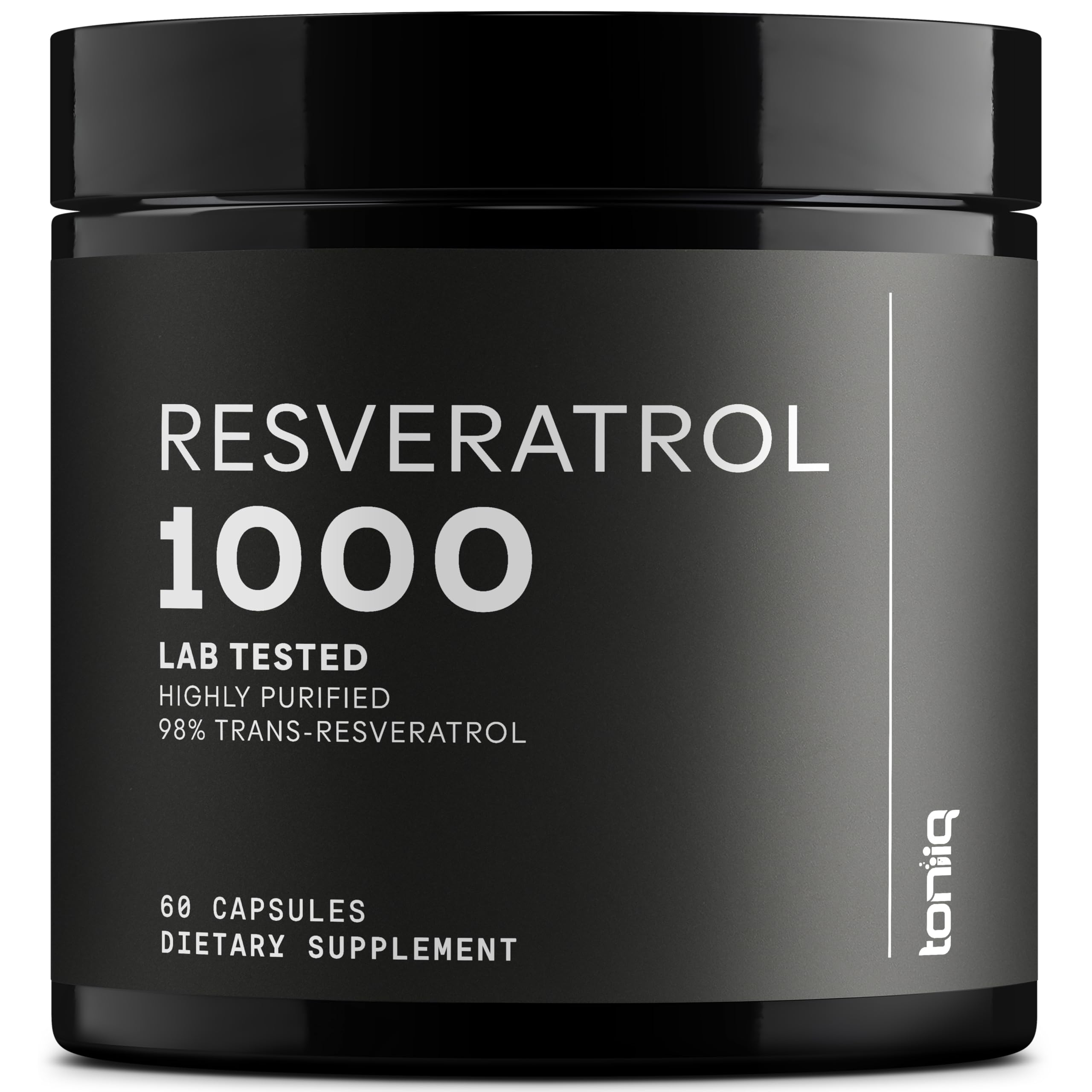 Ultra High Potency Third-Party Tested Trans Resveratrol 1000mg - 98% Pure, Highly Purified and Bioavailable - Resveratrol Polygonum Root Extract - 60 Capsules Toniiq uk supplements