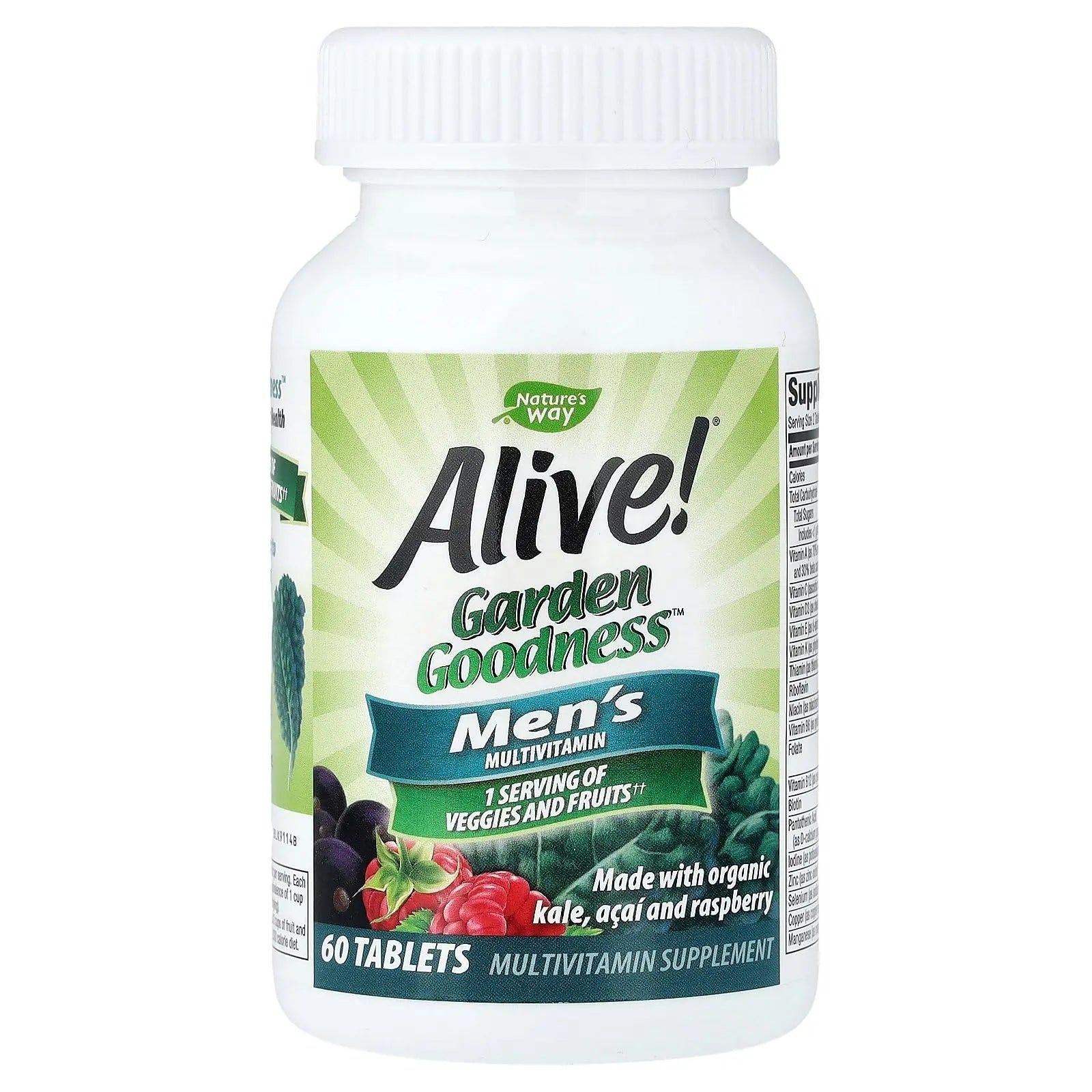 Nature's Way Alive! Garden Goodness Men's Multivitamin, Veggie & Fruit Blend (1400mg per serving), Made with Organic Kale, 60 Count Nature's Way uk supplements