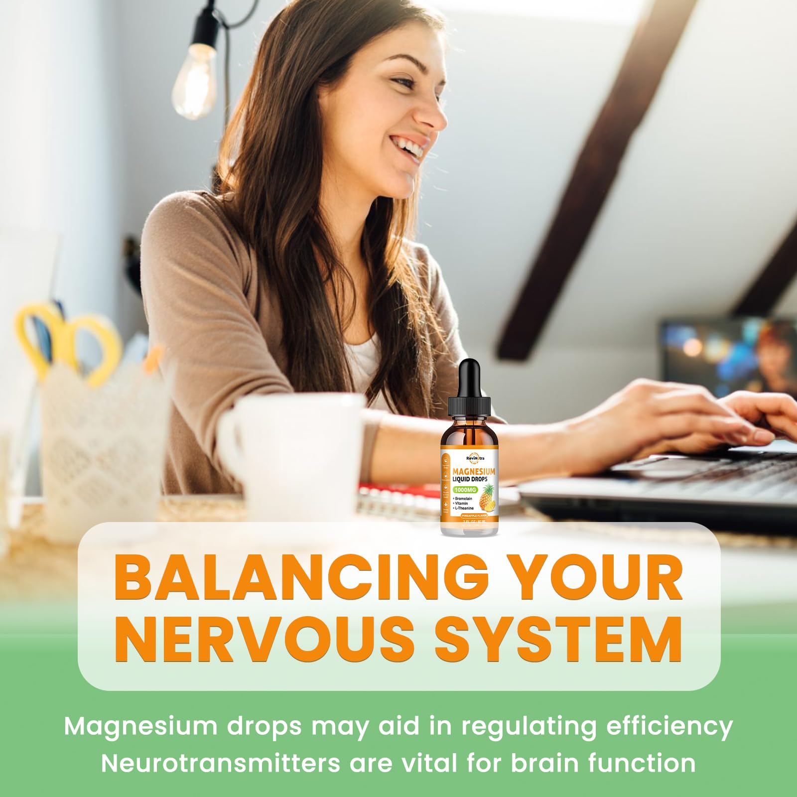 Magnesium Glycinate Liquid Drops, 1000mg of Liquid Magnesium Complex Supplement for Sleep, Nerve, Energy, Muscle, Bone, Calm & Digestion, High Absorption, 2 Fl Oz, Sugar-Free Pineapple Flavor ReviNutra uk supplements