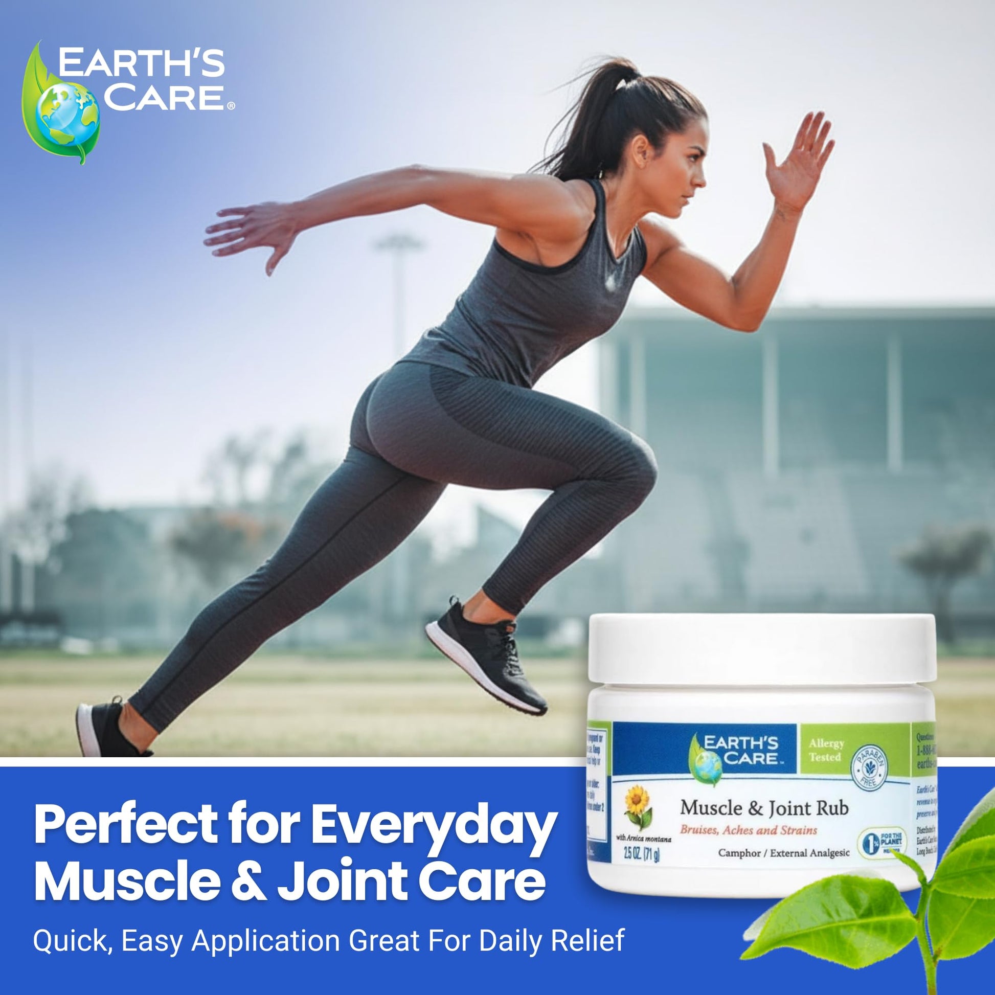 Earth's Care Muscle & Joint Rub - for Sore Muscles, Bruises, Aches and Strains - 2.5 OZ. Earth's Care uk supplements