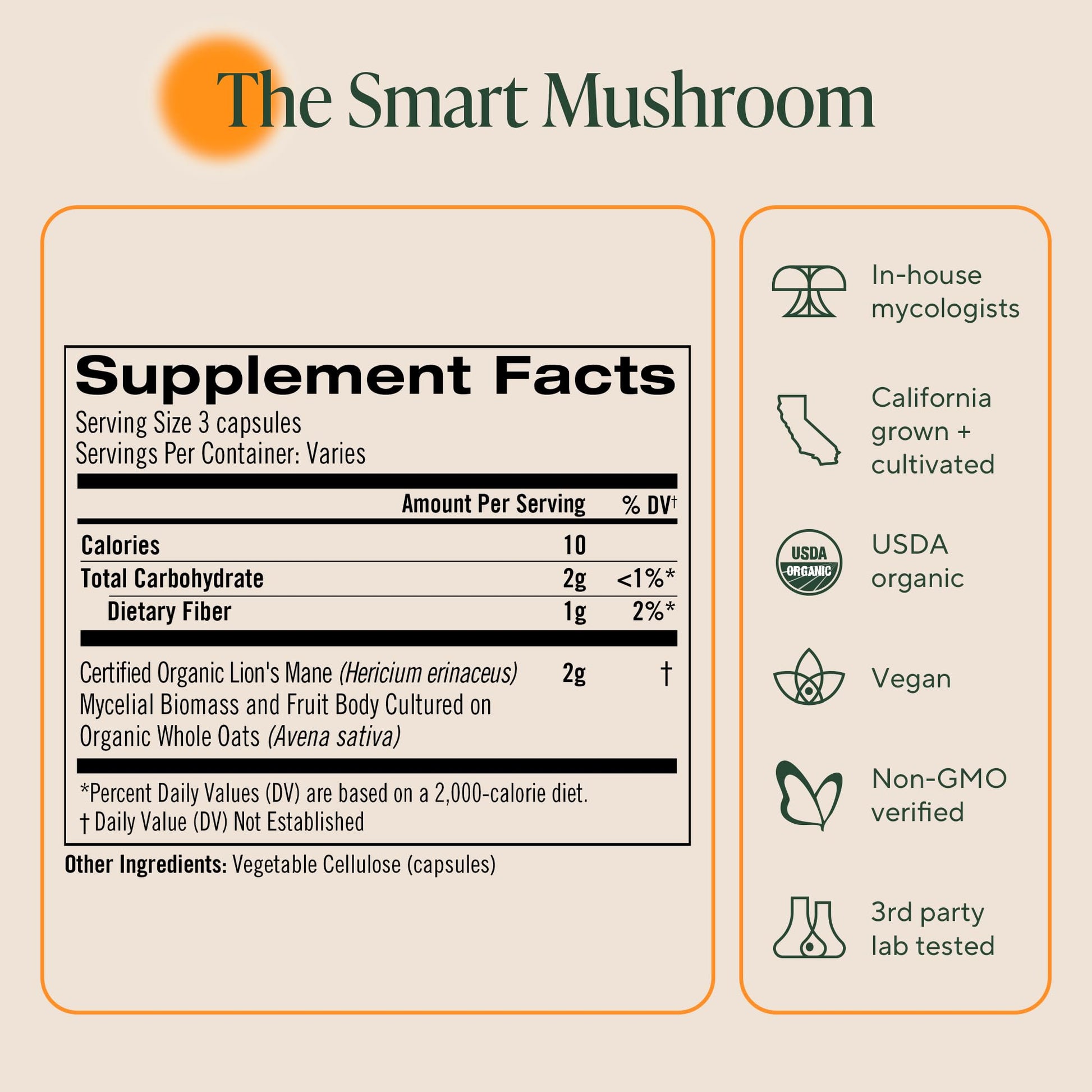 Om Lion’s Mane Mushroom Capsules - Organic Mushroom Supplement and Nootropic - Brain Supplements for Memory and Focus, 180 Count (60 Servings) OM MUSHROOM SUPERFOOD uk supplements