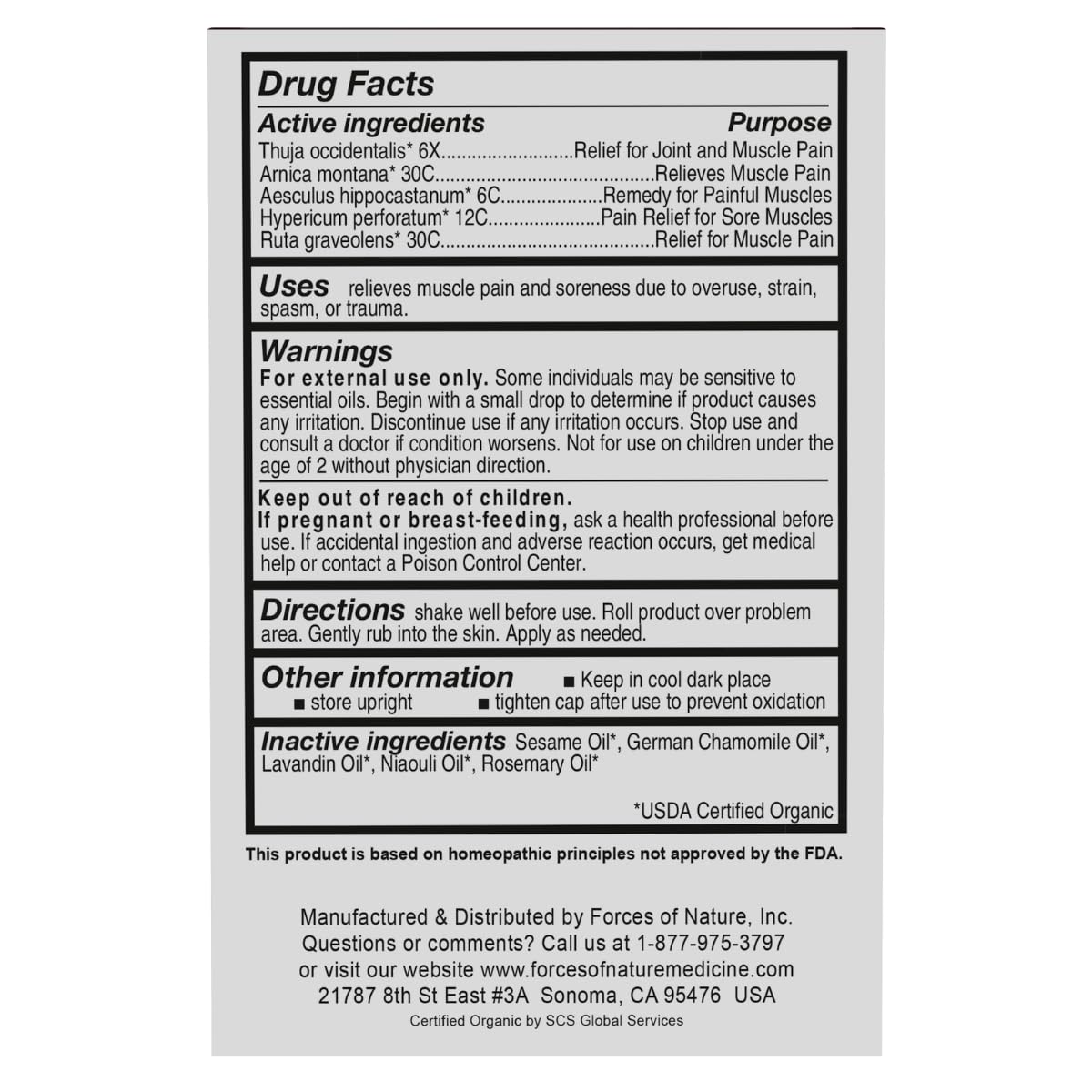 Forces of Nature - Natural, Organic Muscle Pain Relief (4ml) (Packaging May Vary) Forces of Nature uk supplements