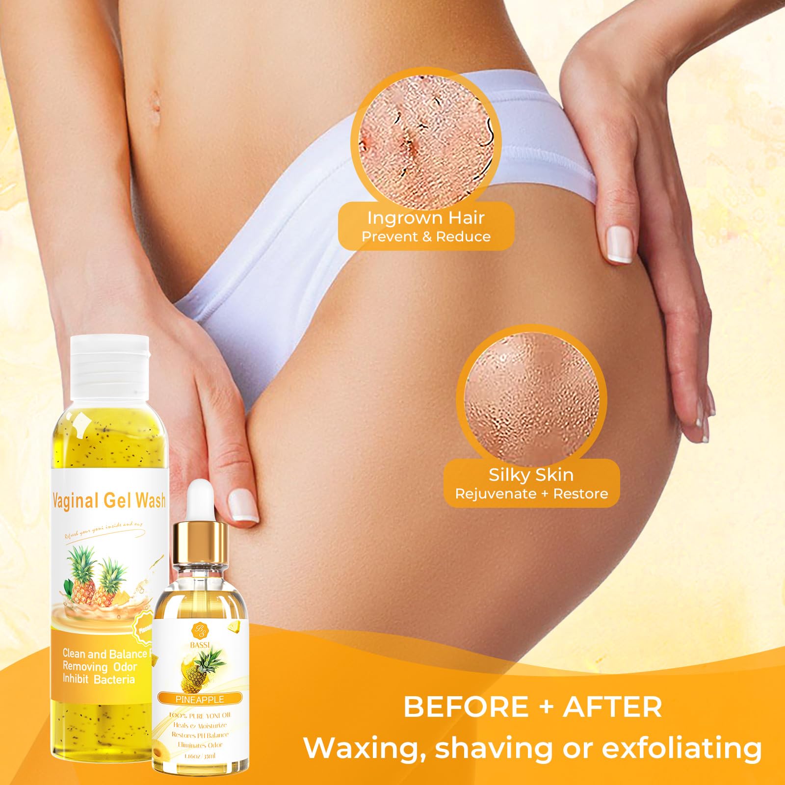 Feminine Wash & Yoni Oil & Yoni Soap Set for Women, Yoni Wash for Vaginal Ph Balance Remove Odor BASSI uk supplements