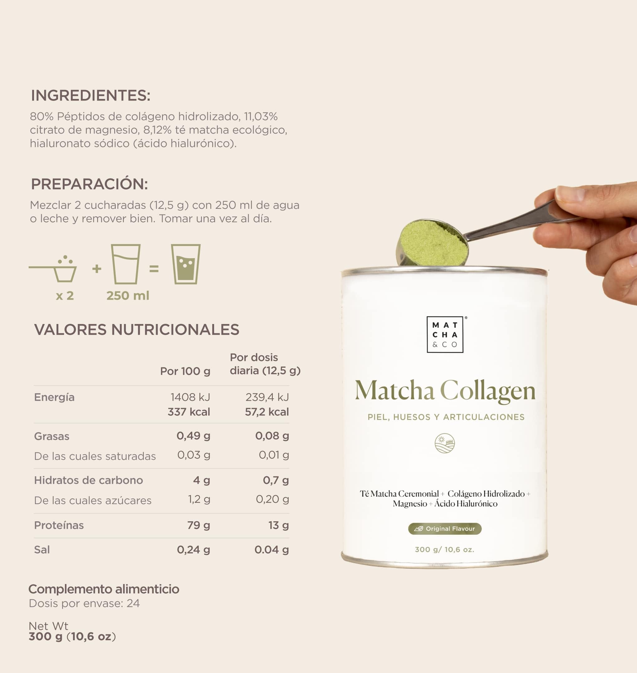 Collagen with Magnesium, Matcha Tea and Hyaluronic Acid. Joints, skin and nails Matcha & CO uk supplements