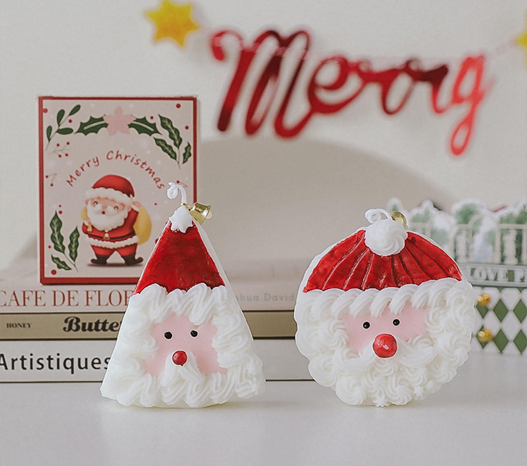 Christmas Cake Scented Candle,110G Handmade Aroma Soy Wax Santa Claus Decorative Candle T-shin uk supplements
