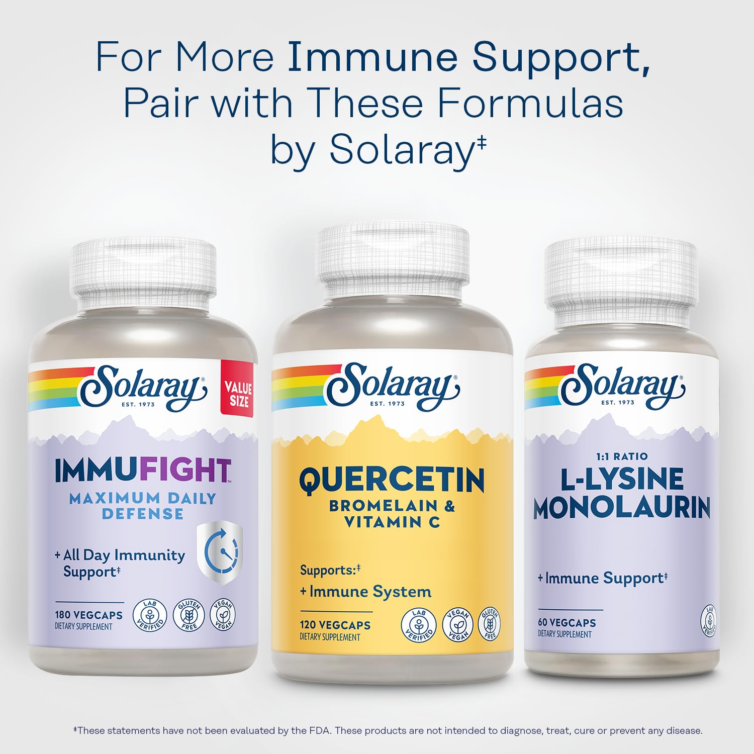SOLARAY QBC Plex | Quercetin & Bromelain Plus Vitamin C | Year Round Immune Function & Respiratory Health Support | Non-GMO & Vegan | 120 VegCaps SOLARAY uk supplements