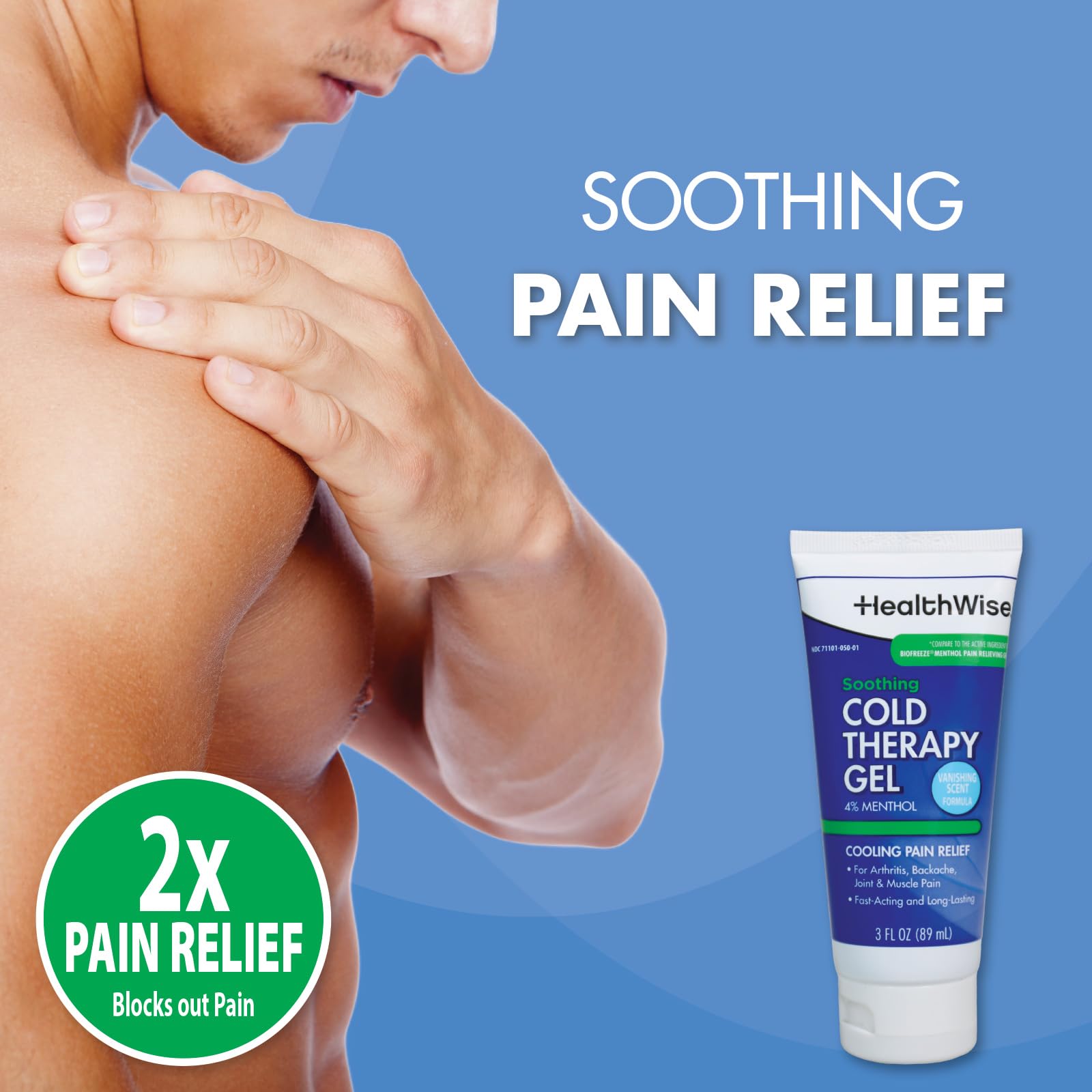 HealthWise Soothing Cold Therapy Gel | 4% Menthol | Vanishing Scent | 3.0 Oz | Arthritis Pain Relief | Topical Analgesic HealthWise uk supplements