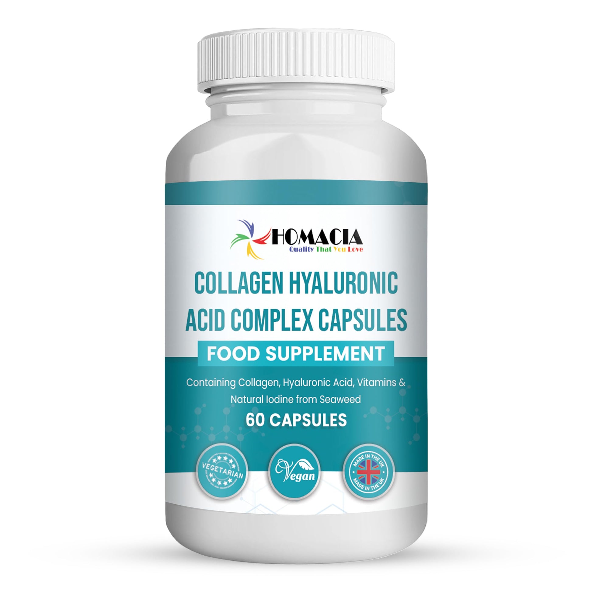 Homacia’s Collagen Capsules | Marine Collagen with Hyaluronic Acid | Pure Collagen Supplements for Women HOMACIA Quality That You love uk supplements