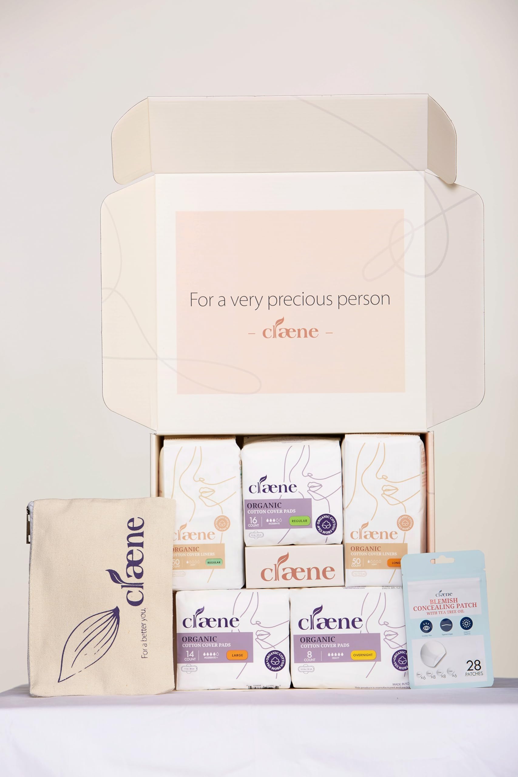 Claene Organic Cotton Panty Liners, Unscented, Thin, Cruelty-Free, Daily, Breathable Organic Panty CLAENE uk supplements