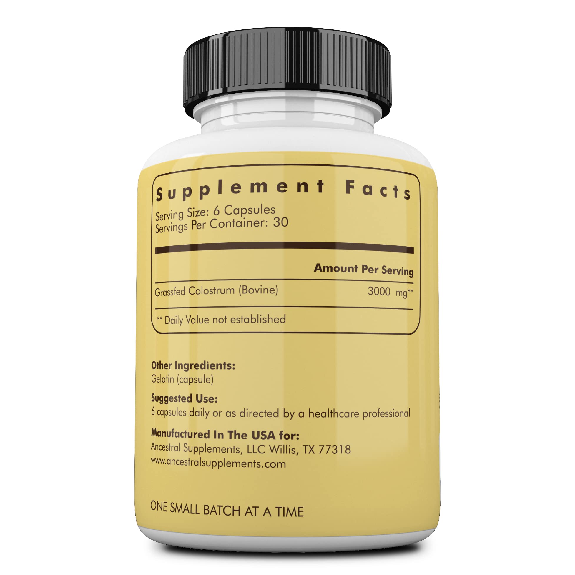 Ancestral Supplements Grass Fed Beef Colostrum Supplement, 3000 mg, 180 Capsules Ancestral Supplements uk supplements