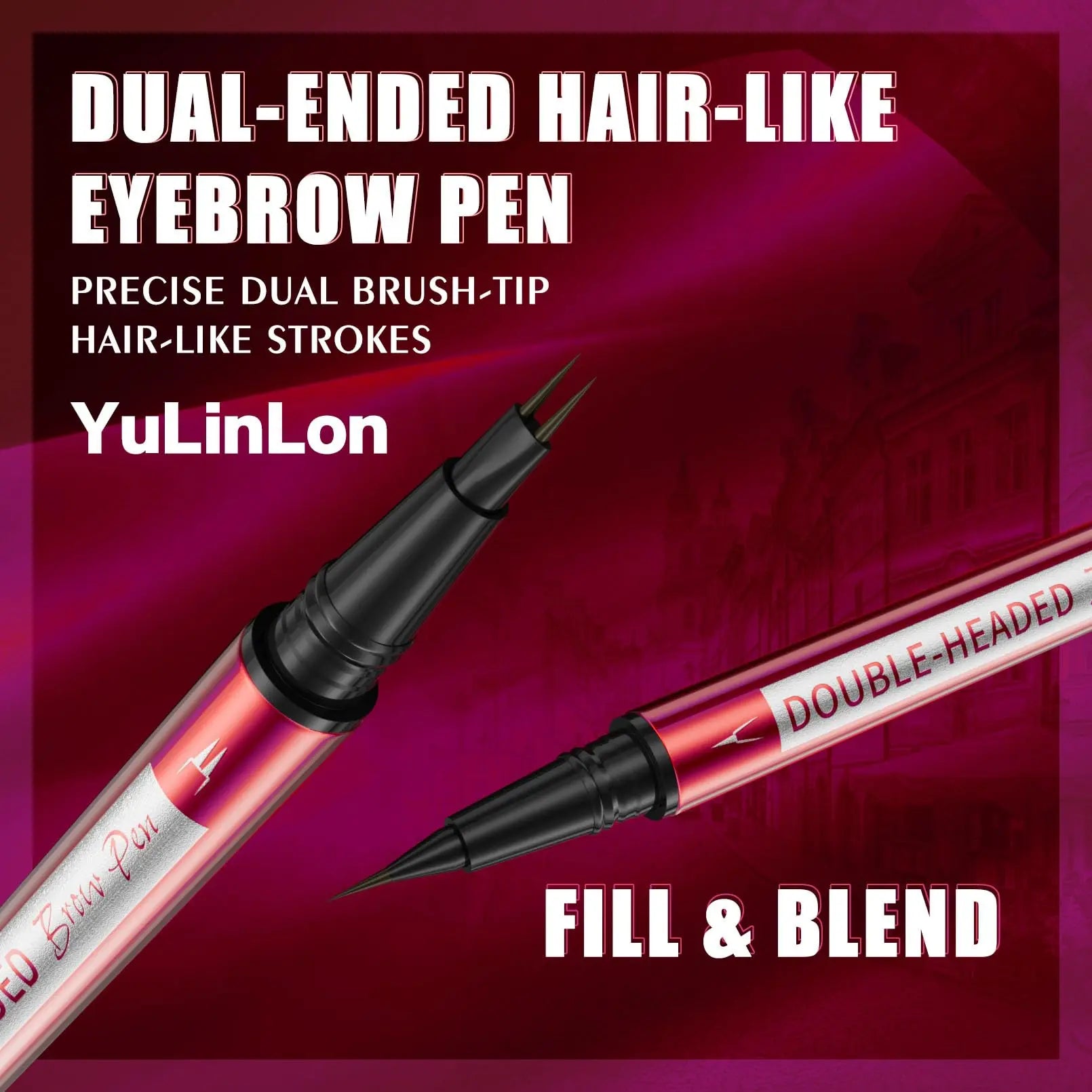YuLinLon Double-Headed Brow Pen, Ultra-Precise Hair-Like Strokes, Long-Lasting Waterproof Makeup, Available in 5 Natural Shades (3#Dark Brown) Yulinlon uk supplements