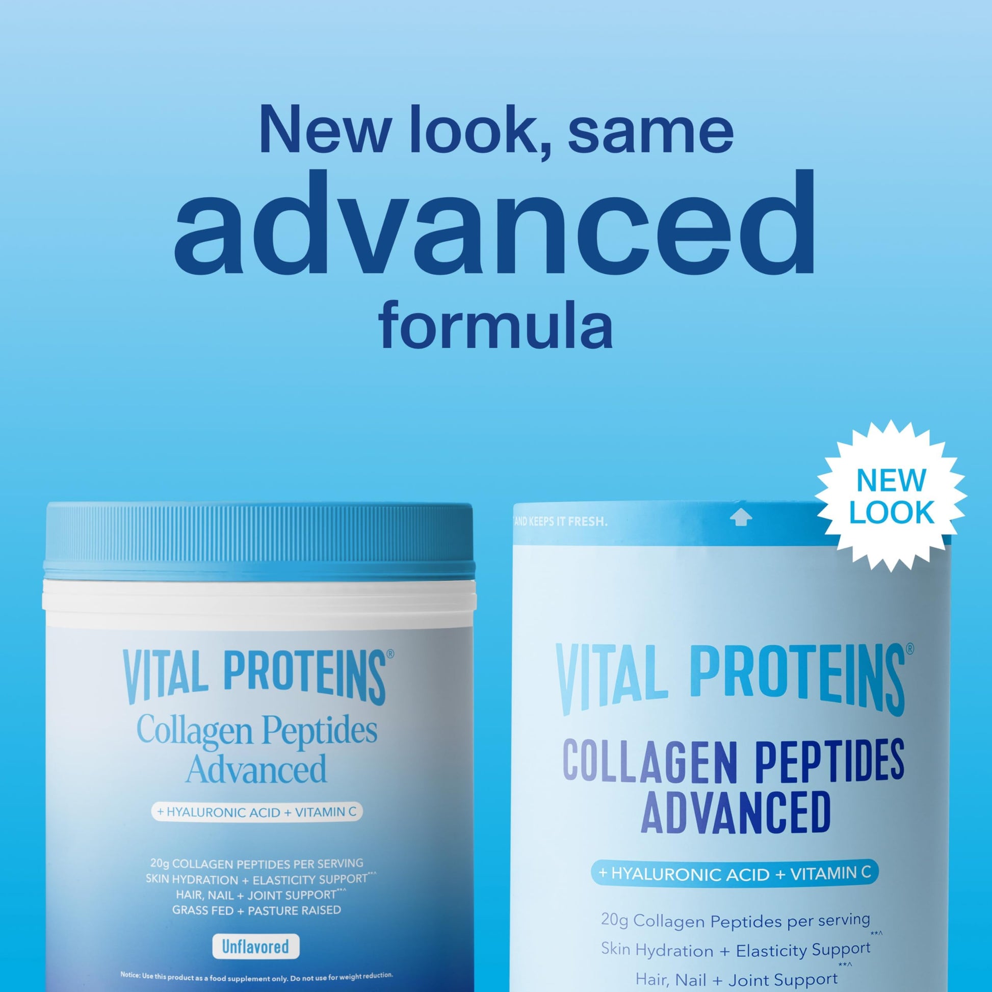 Vital Proteins Collagen Peptides Powder Advanced with Hyaluronic Acid & Vitamin C, Collagen Supplements, Unflavored, 12 Servings Vital Proteins uk supplements
