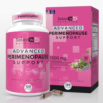 Perimenopause & Menopause Support Supplement for Women – Multi‑Symptom Relief with Black Cohosh & Red Clover Isoflavones | Ashwagandha Adaptogen & Herbal Blend | Hormone Balance Support | 120 Capsules SelecWell uk supplements