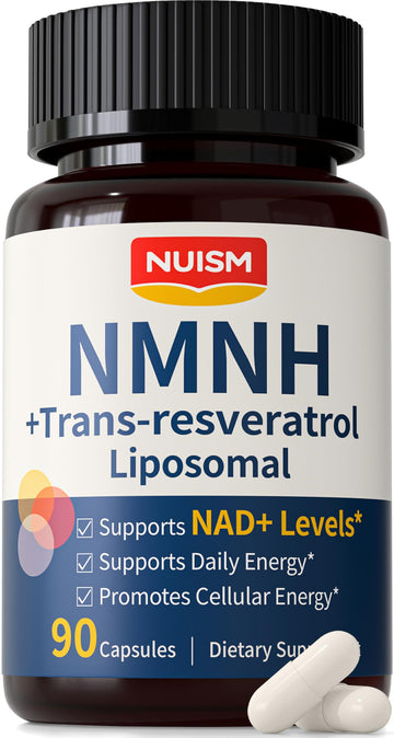 NUISM NMNH NAD+ Supplement, Liposomal 600mg NMN NAD+ and Resveratrol Complex for Cellular Energy, Healthy Aging & Metabolic Support, 90 Capsules NUISM uk supplements
