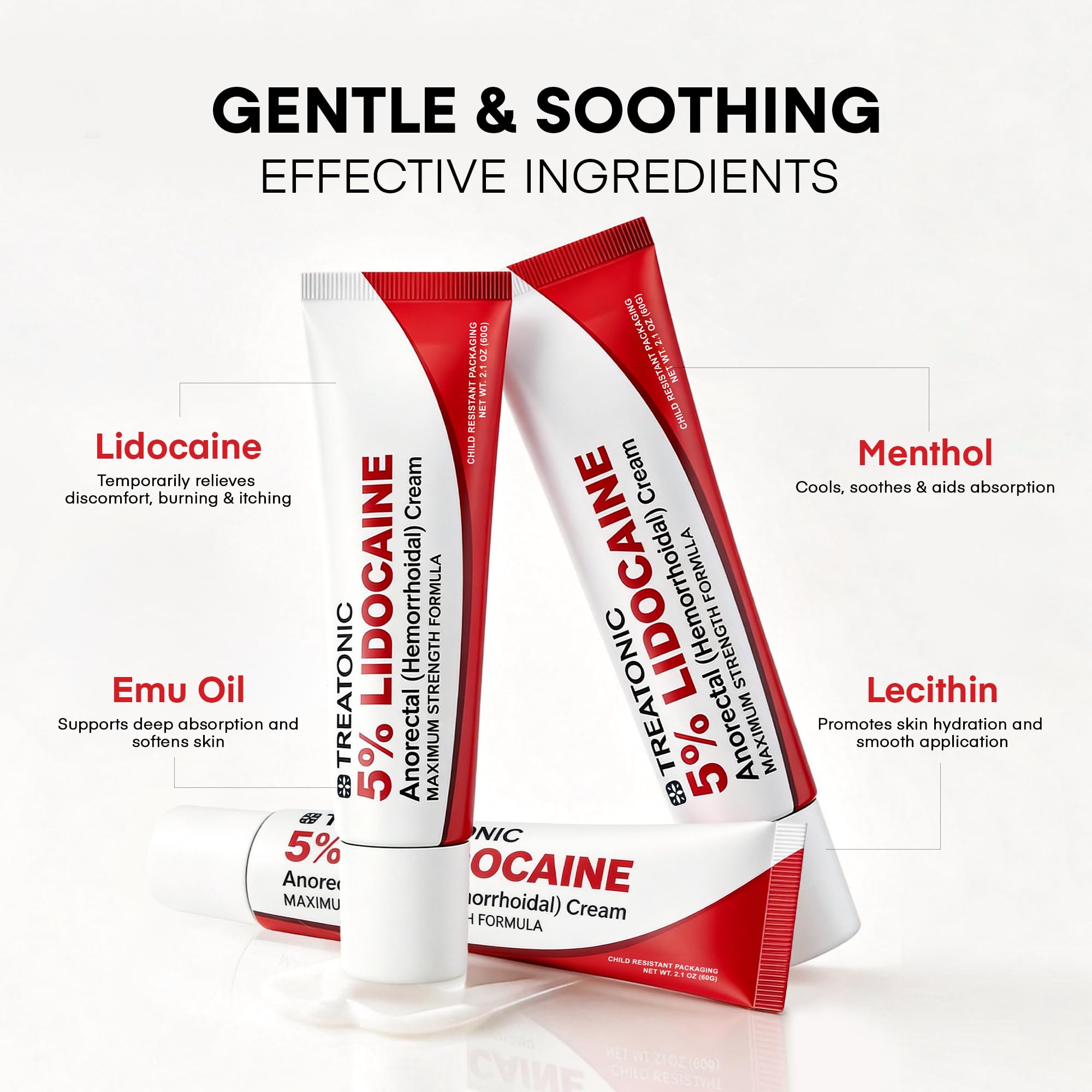Treatonic 5% Lidocaine Numbing Cream: Lidocaine Cream for Pain Relief, Itching, Burning, Soreness, Hemorrhoid - Maximum Strength Topical Numb Cream - Fast Acting & Long Lasting Numbing Cream - 4.2 oz Treatonic uk supplements