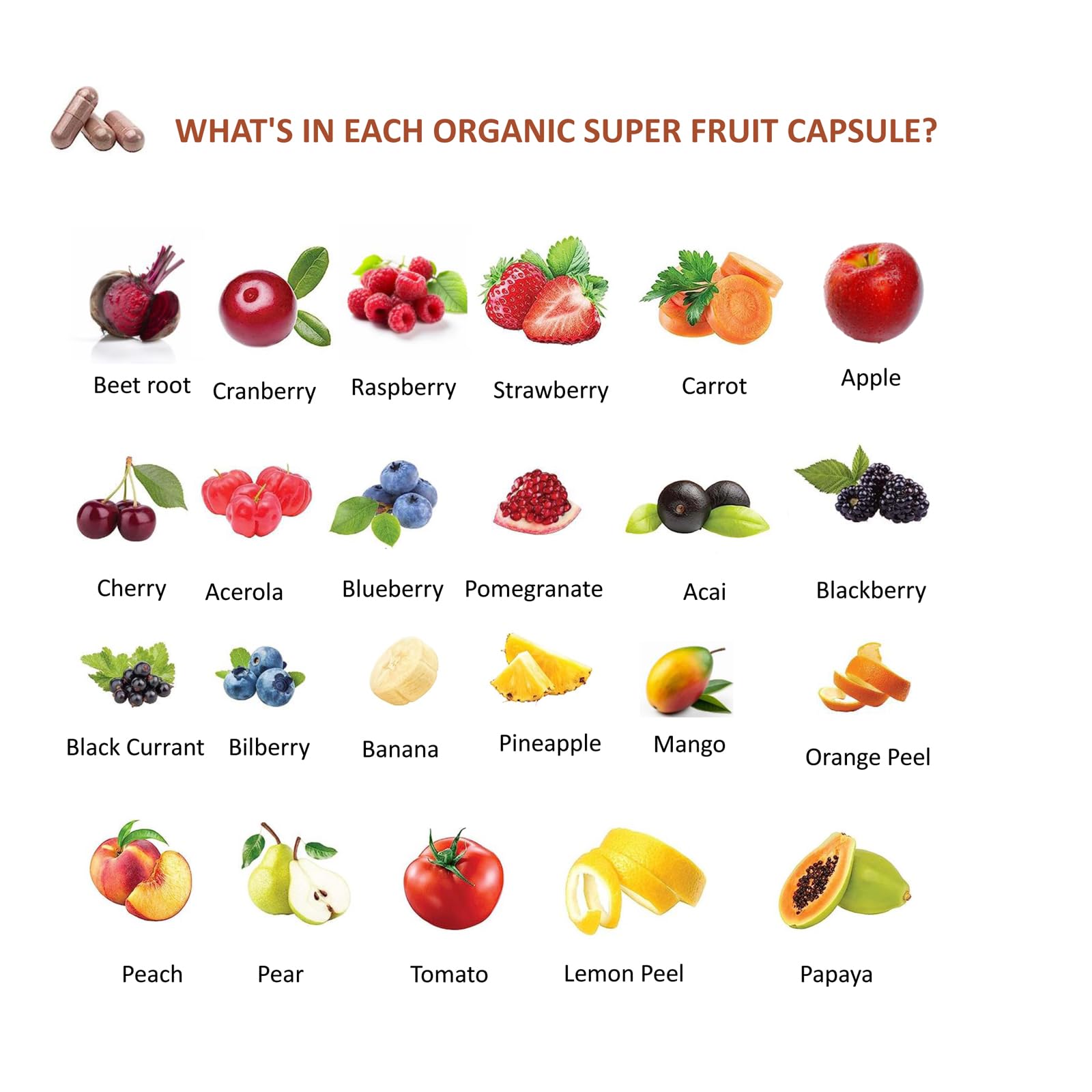 Lite Supply Fruits and Veggies Supplement 240 Caps - 120 Fruit and 120 Veggie Capsules - Whole Food & Natural Superfood Filled with Vitamins & Minerals for Women, Men Supports Energy Levels Lite Supply uk supplements