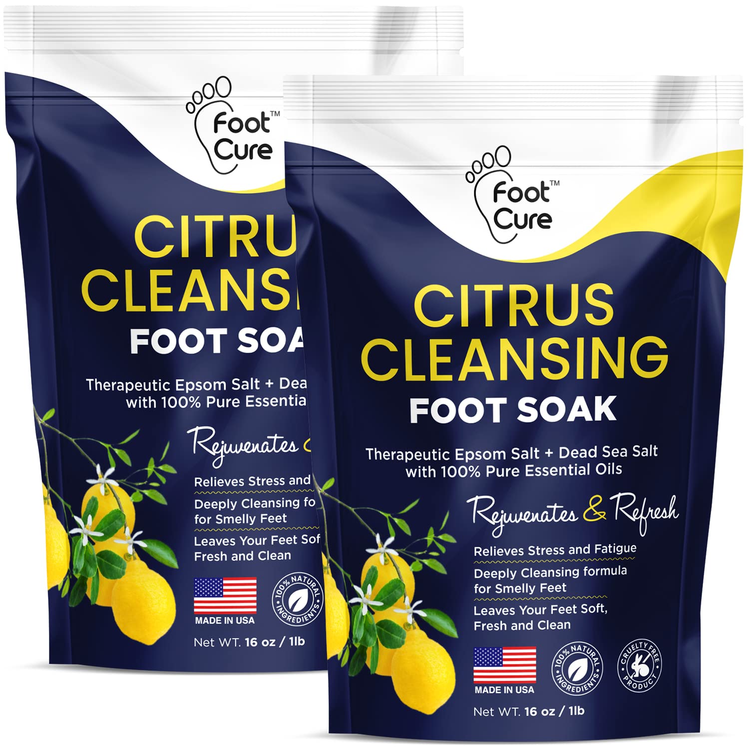 Citrus Detox Foot Soak With Epsom Salts - for Foot Callus, Immune Boost, Damaged Toenail FOOT CURE uk supplements